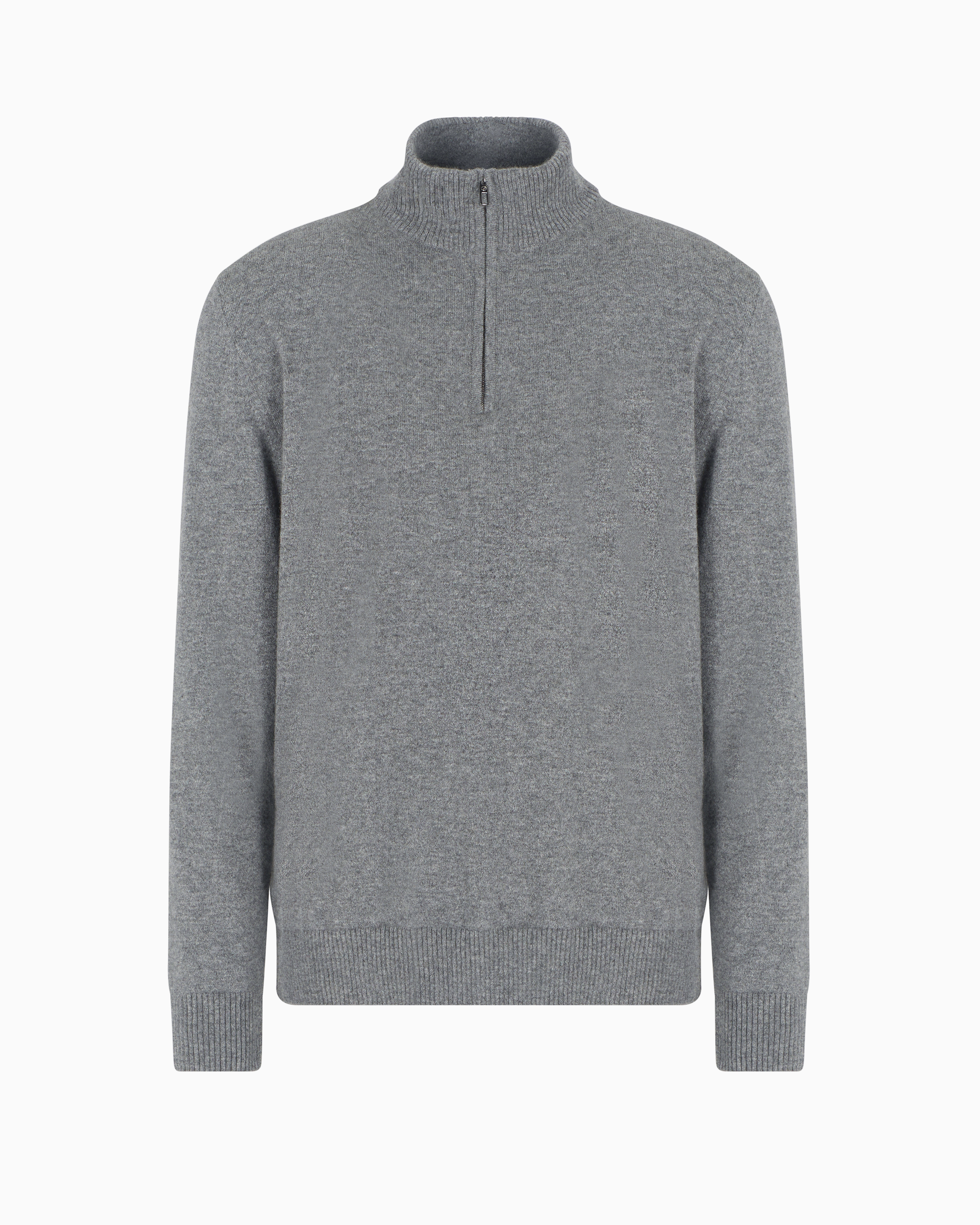 Giorgio Armani Cashmere Mock-neck Jumper In Grey