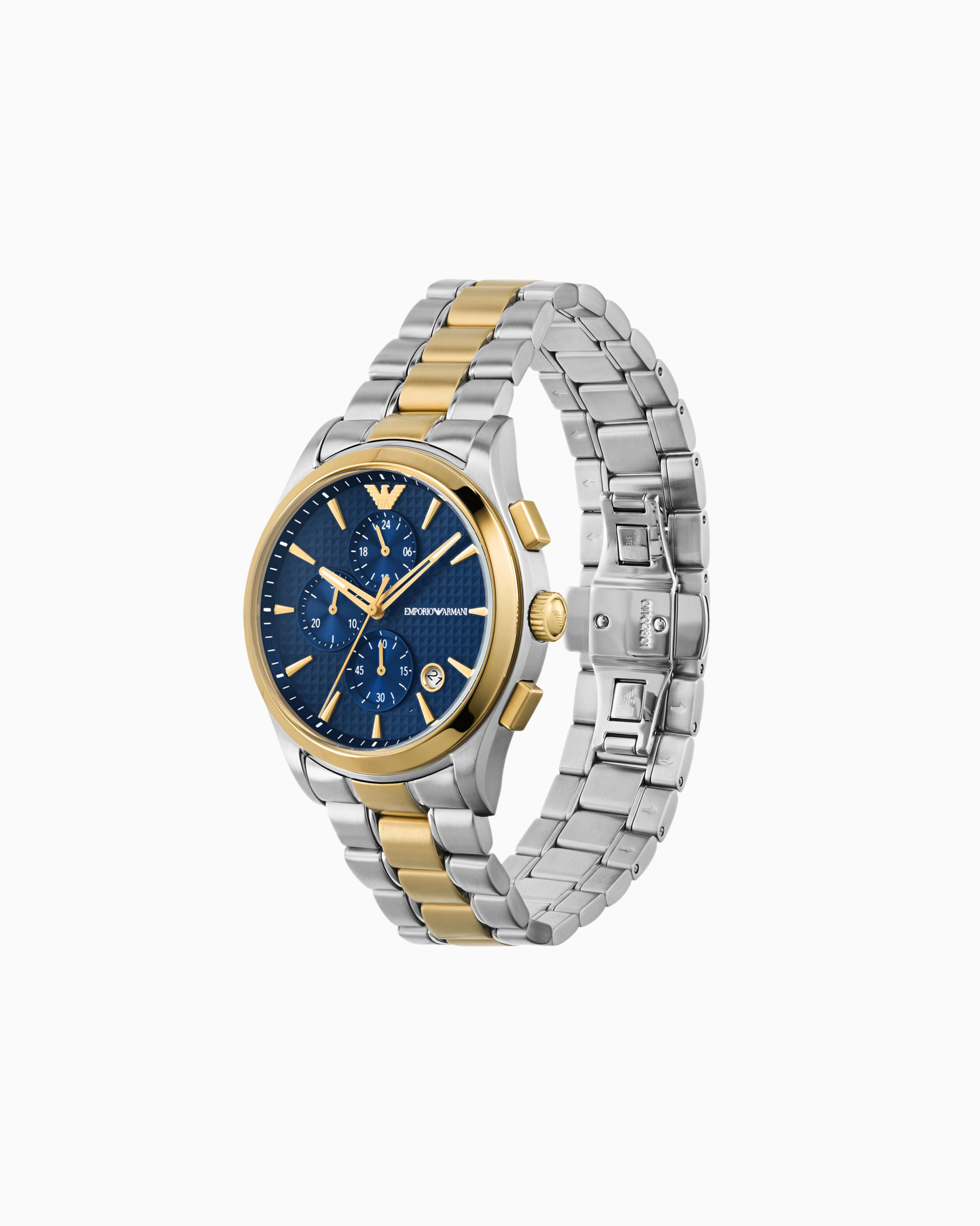 Shop Emporio Armani Chronograph Two-tone Stainless Steel Watch