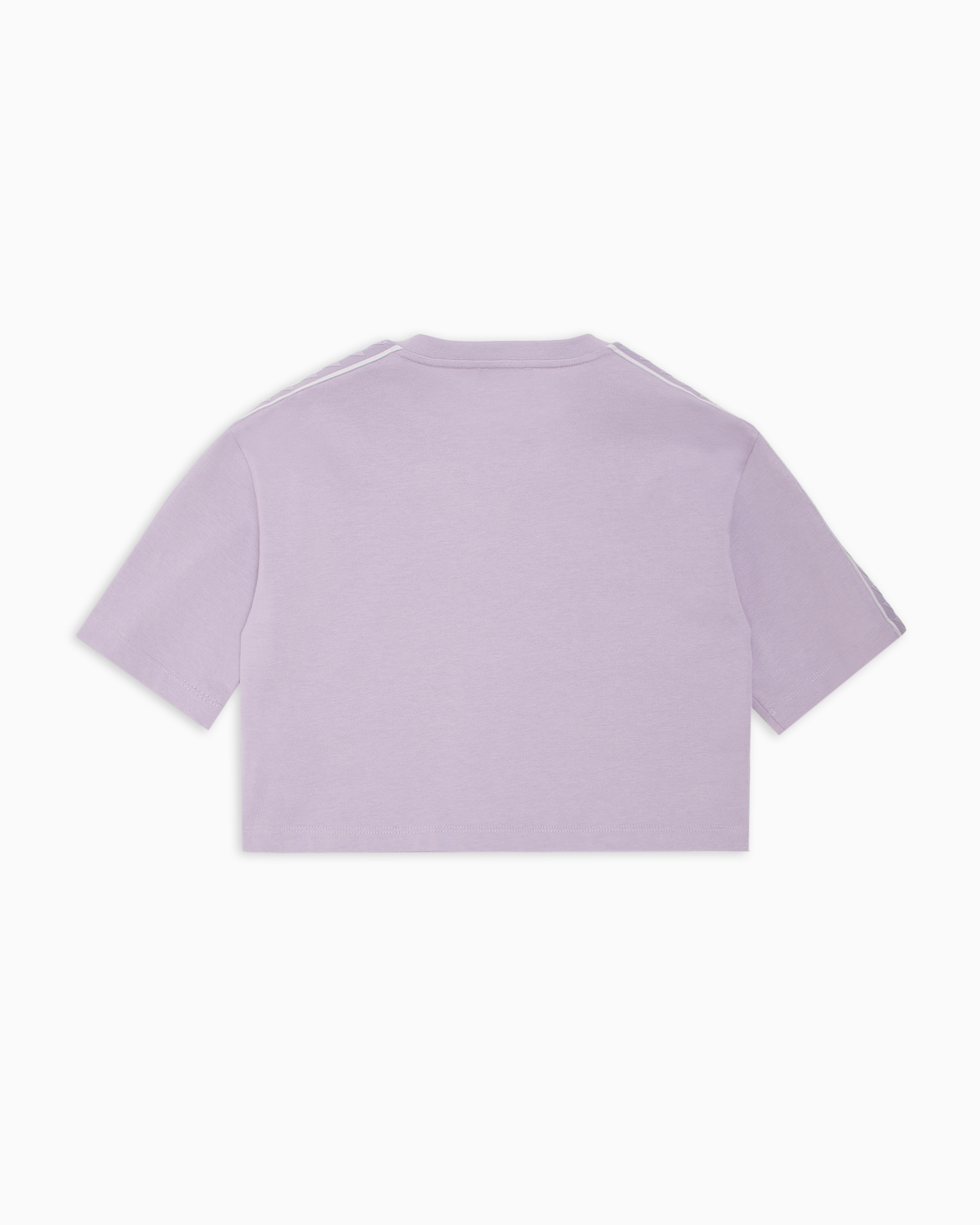 Shop Emporio Armani Asv Oversized Heavy Jersey T-shirt With Eagle Tape On The Sleeves In Purple