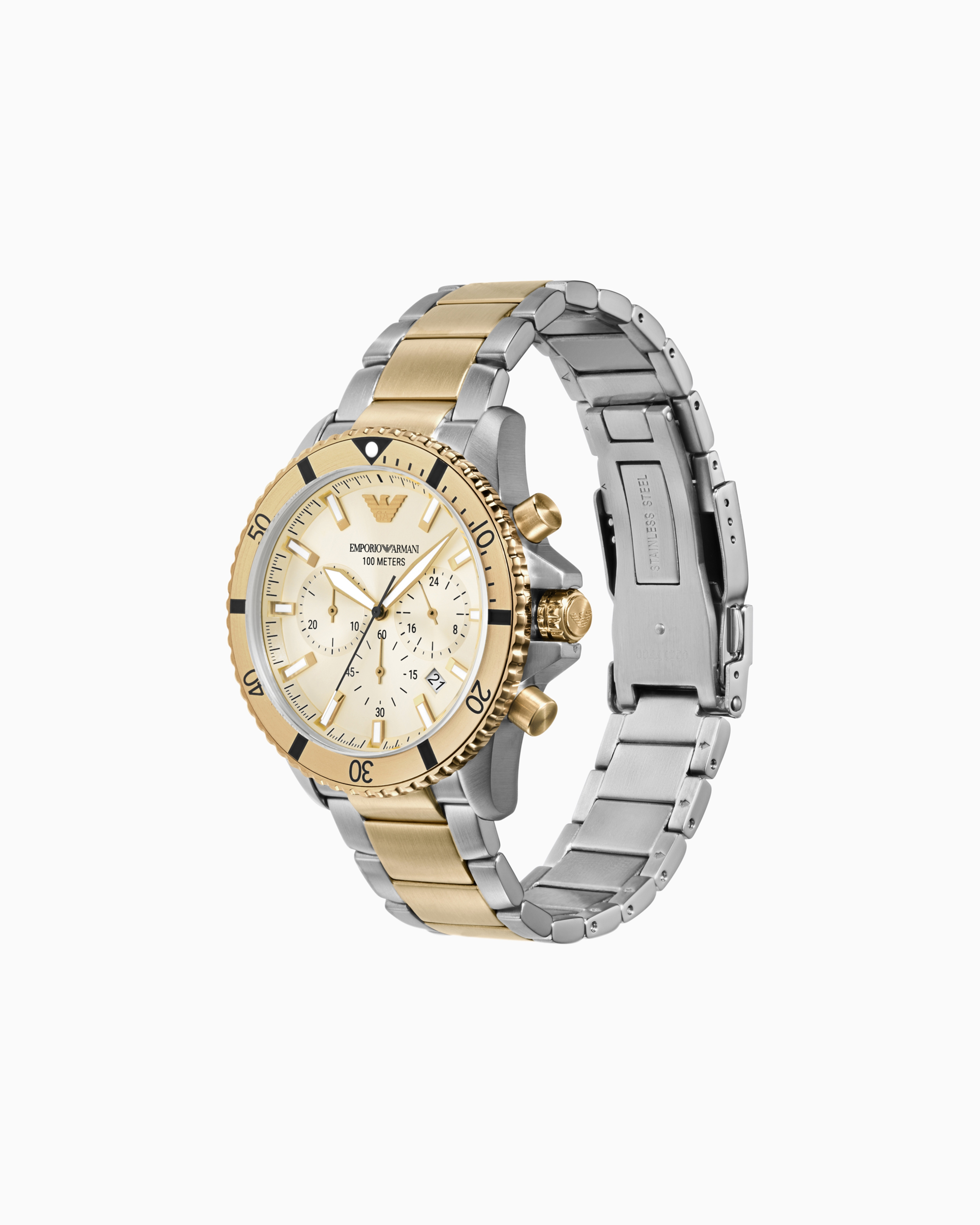 EMPORIO ARMANI CHRONOGRAPH TWO-TONE STAINLESS STEEL WATCH 