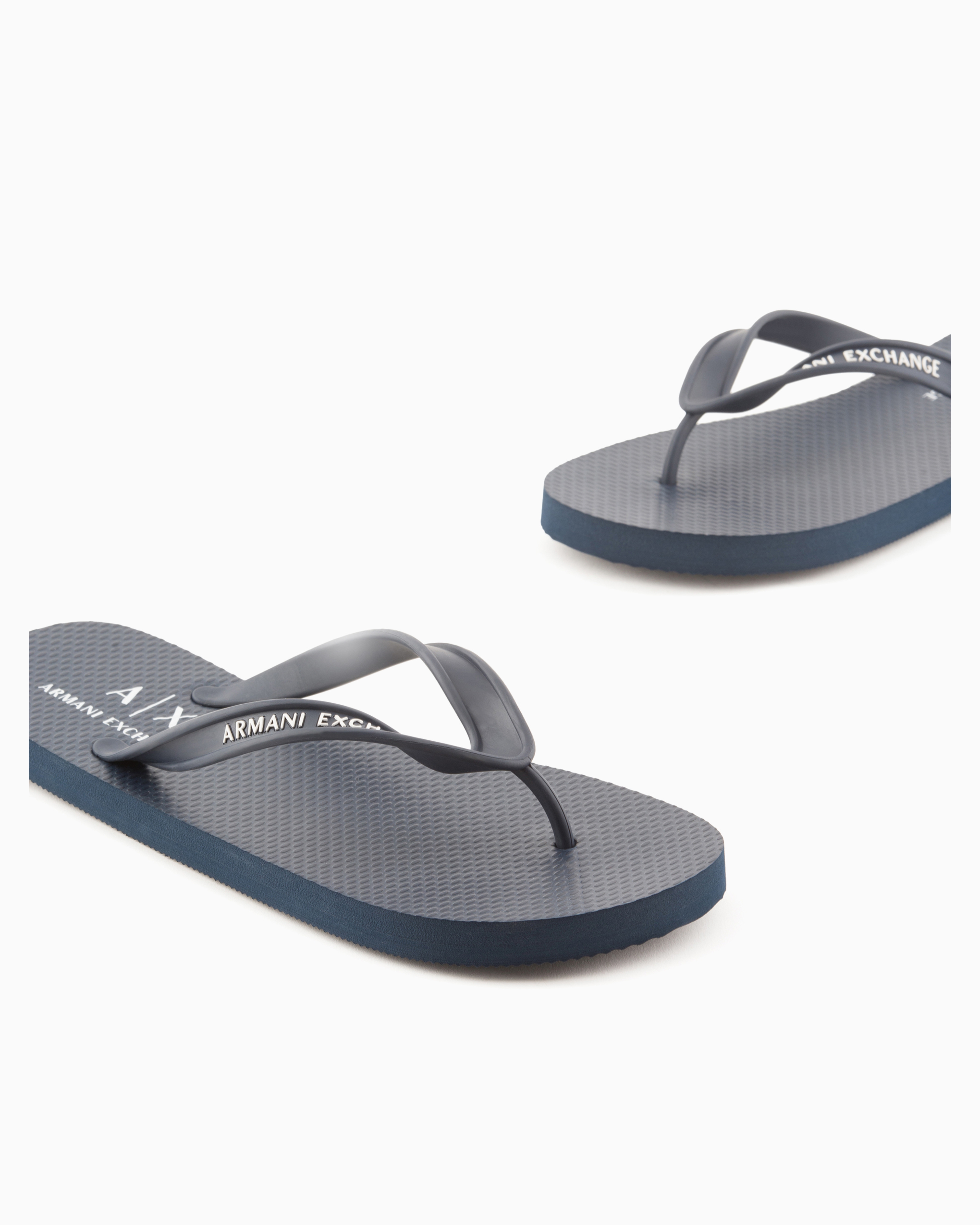 Armani Exchange Flip-flops In Blu Navy