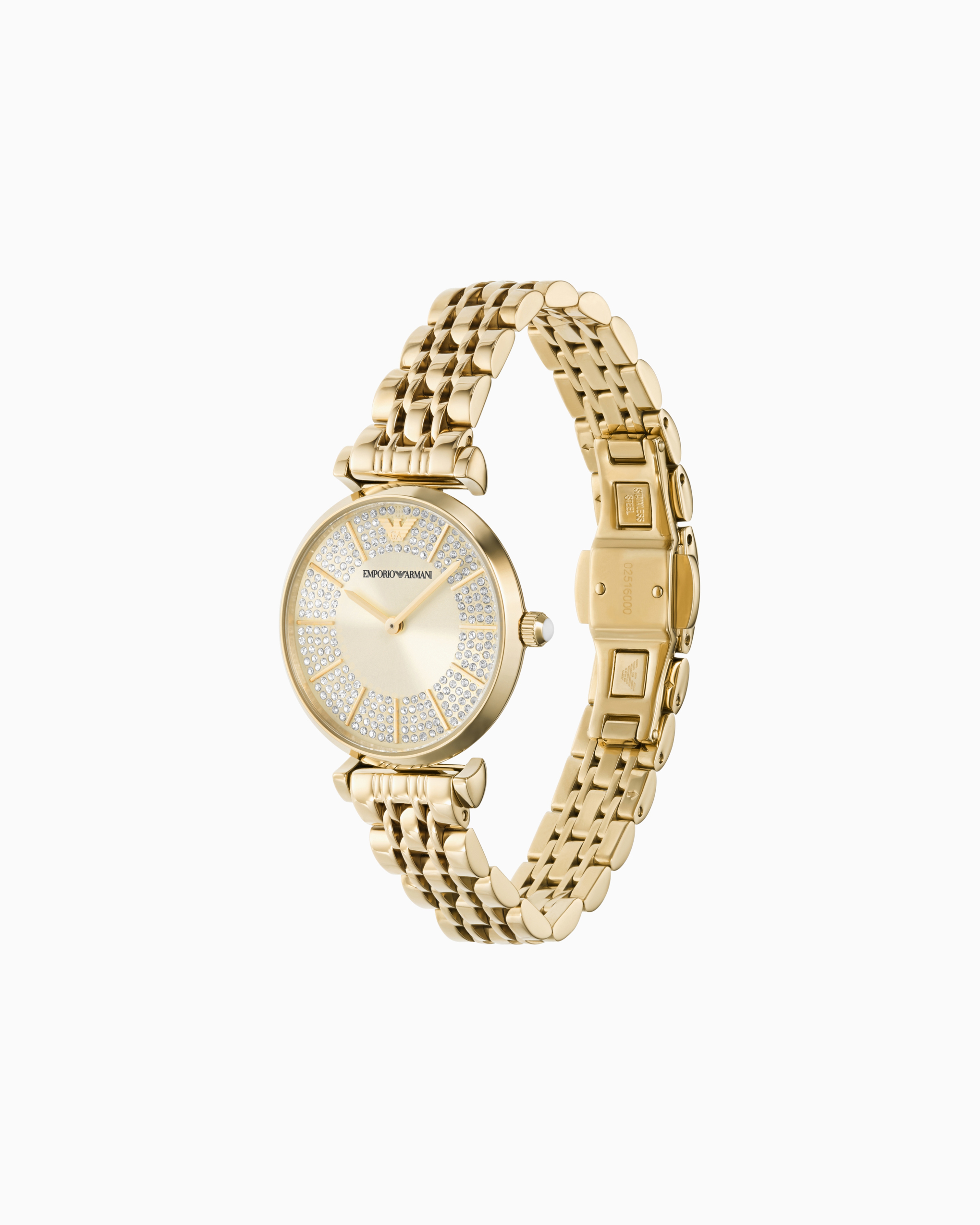 Emporio Armani Two-hand Gold-tone Stainless Steel Watch In Multicoloured