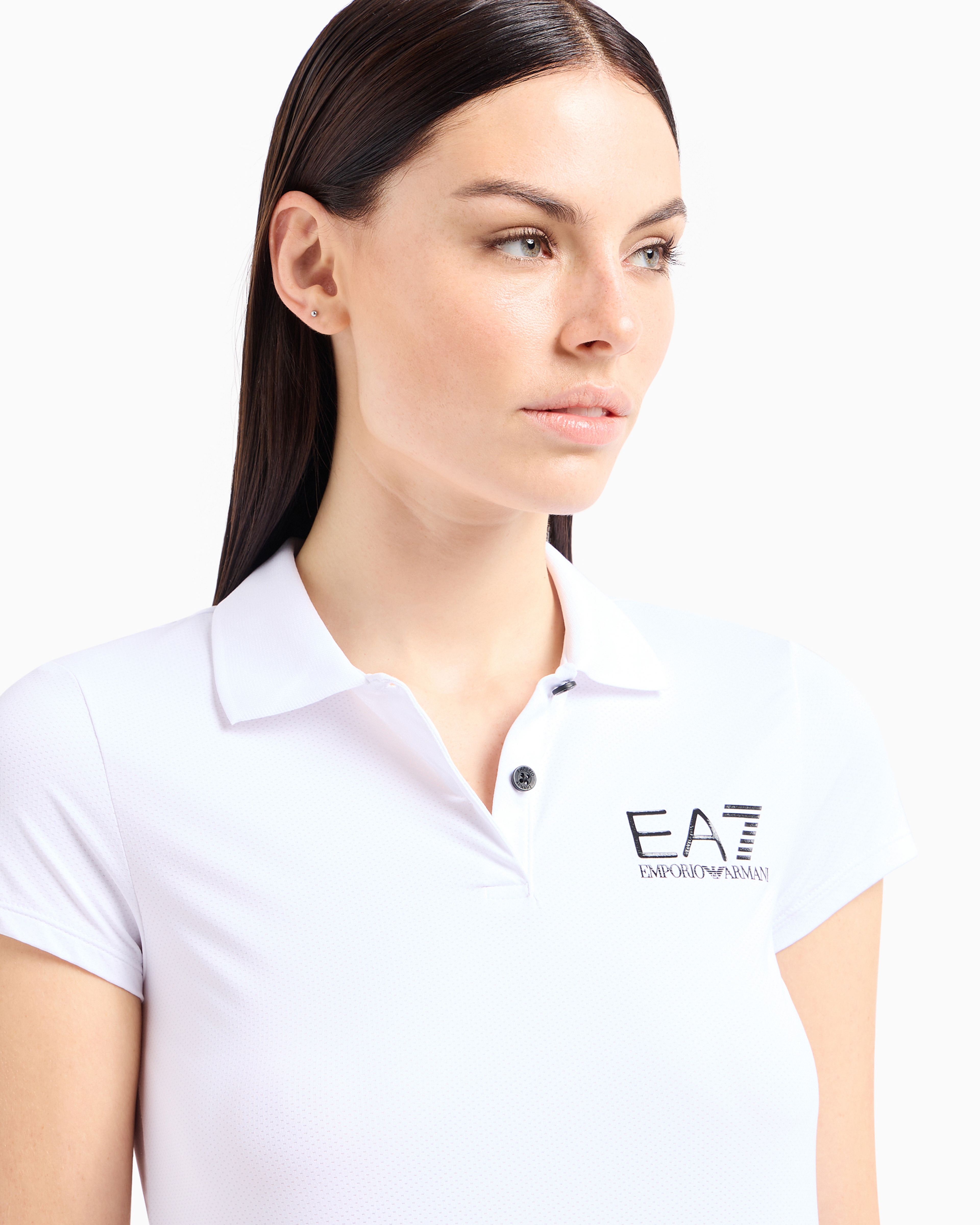 Ea7 Emporio Armani Logo Printed Short In White