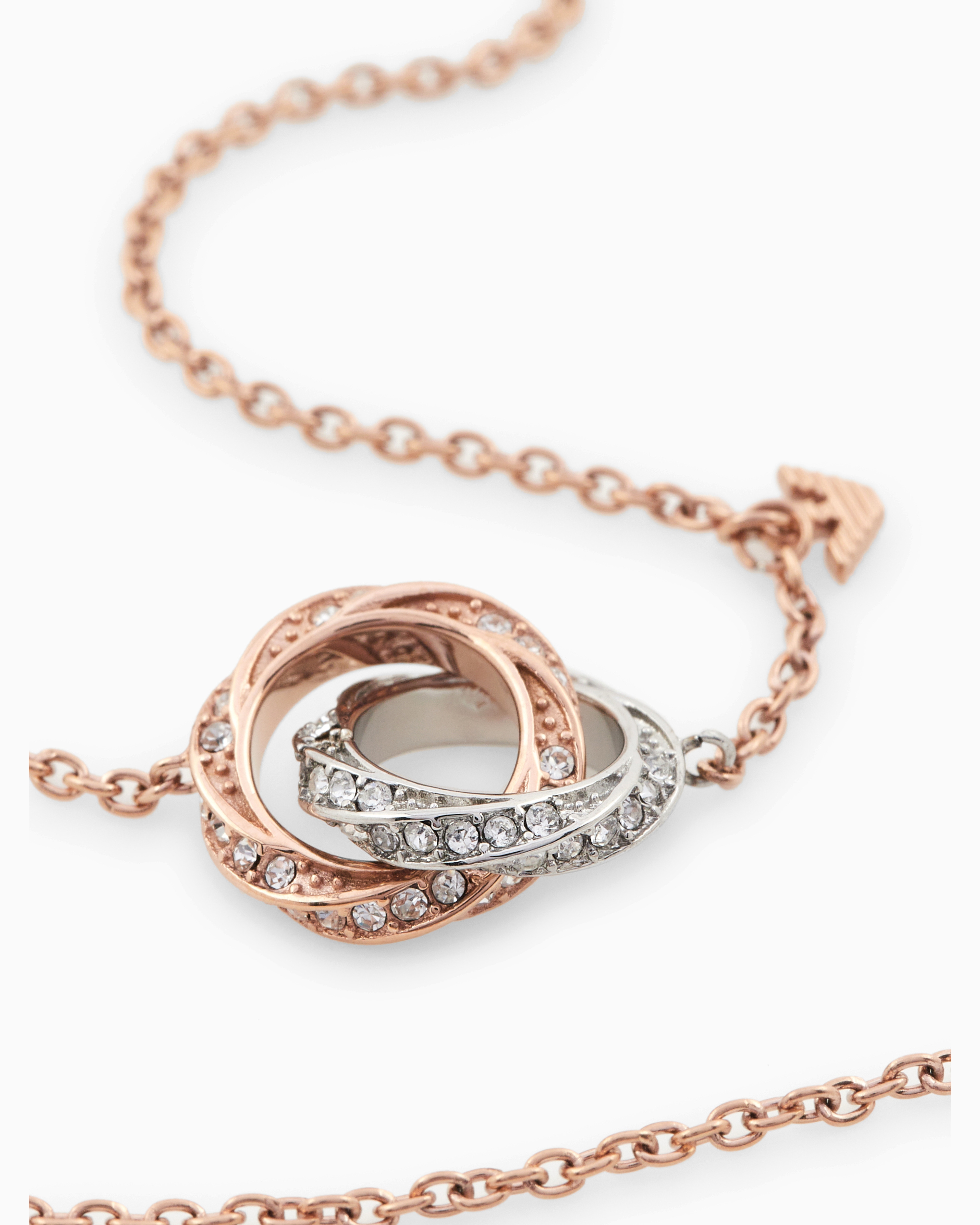 Emporio Armani Two-tone Stainless Steel Chain Necklace In Multicoloured