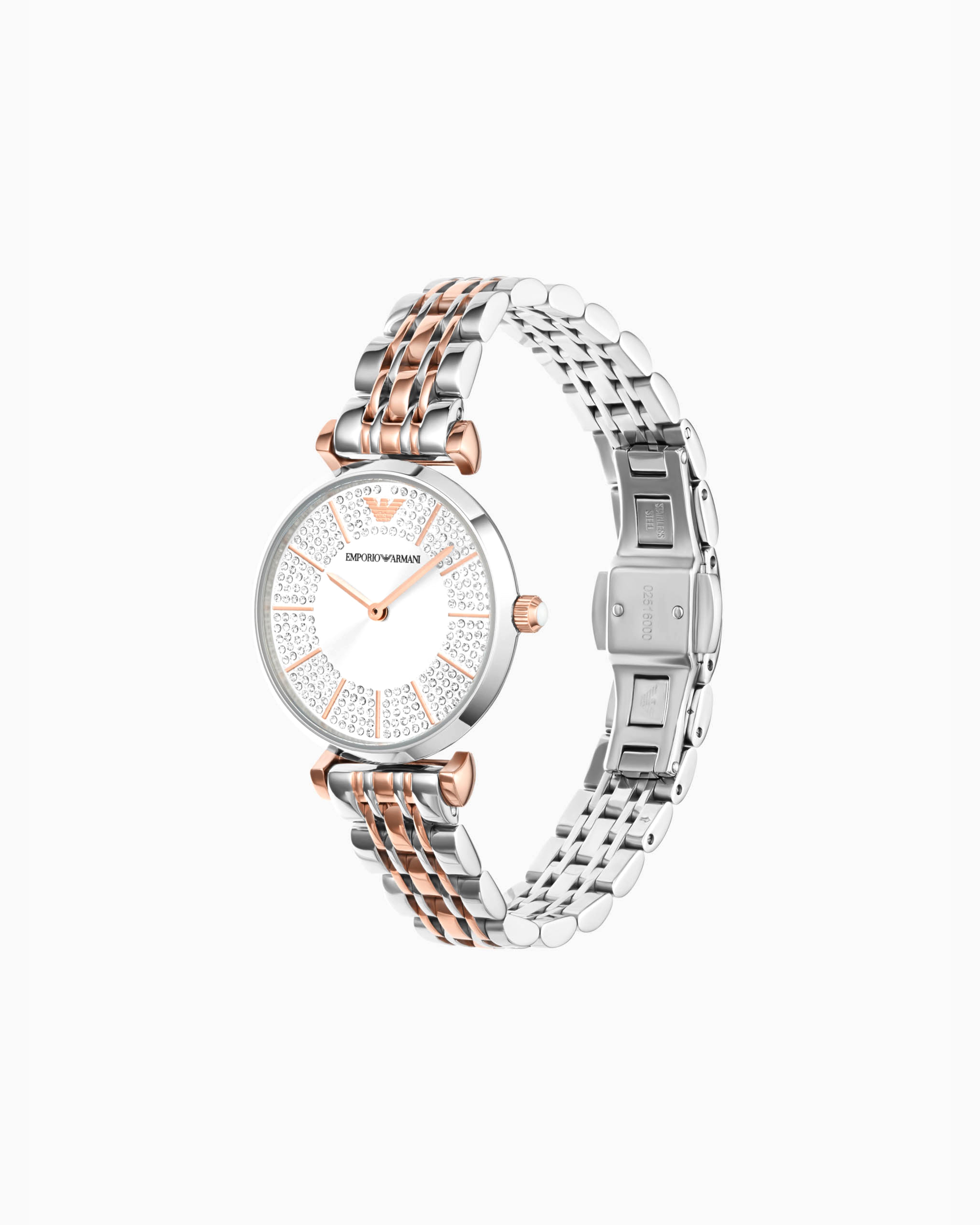 Shop Emporio Armani Two-hand Two-tone Stainless Steel Watch