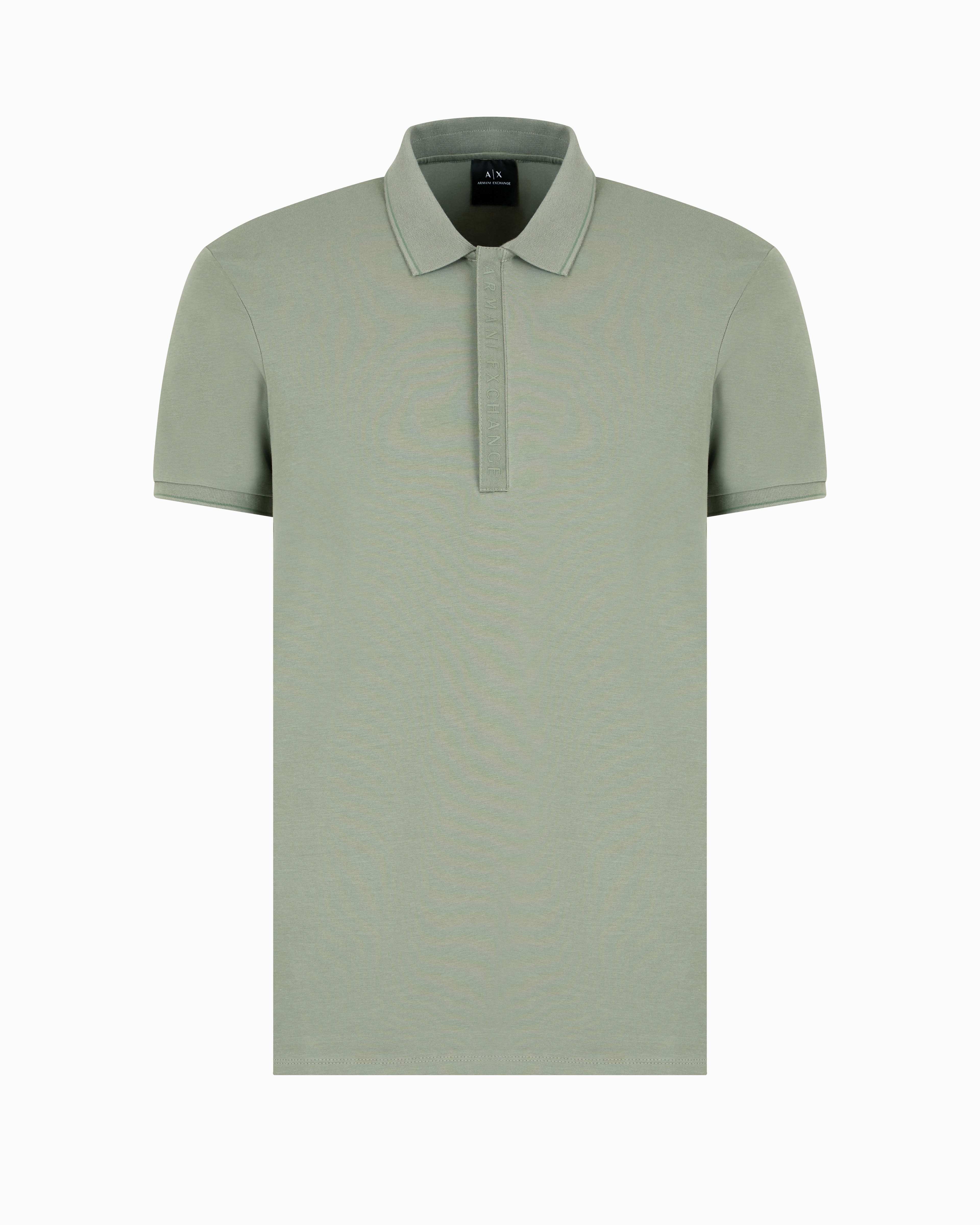 Shop Armani Exchange Polo With Contrasting Logo In Green