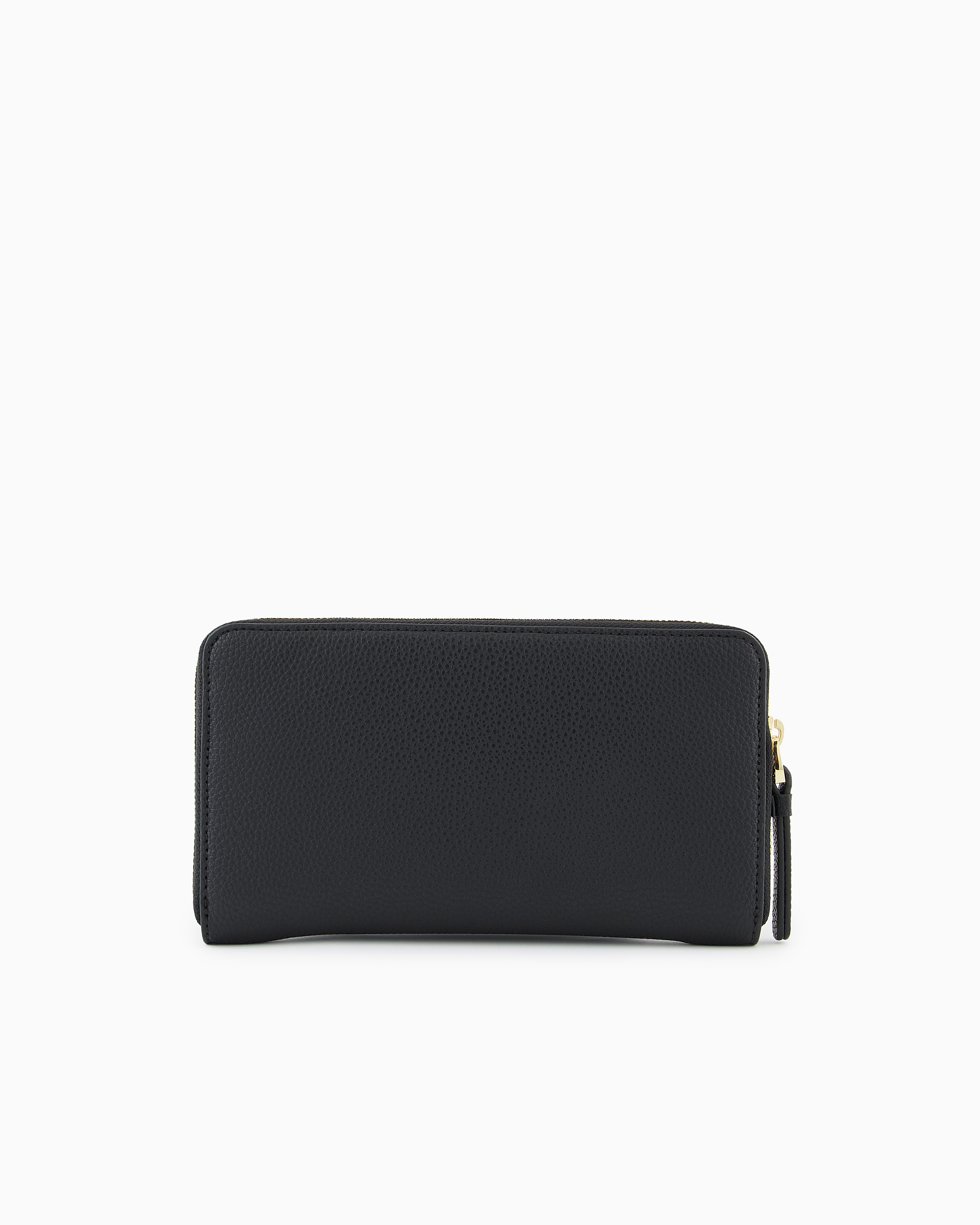 Emporio Armani Official Store Deer-print Myea Wallet With Wrap-around Zip In Noir