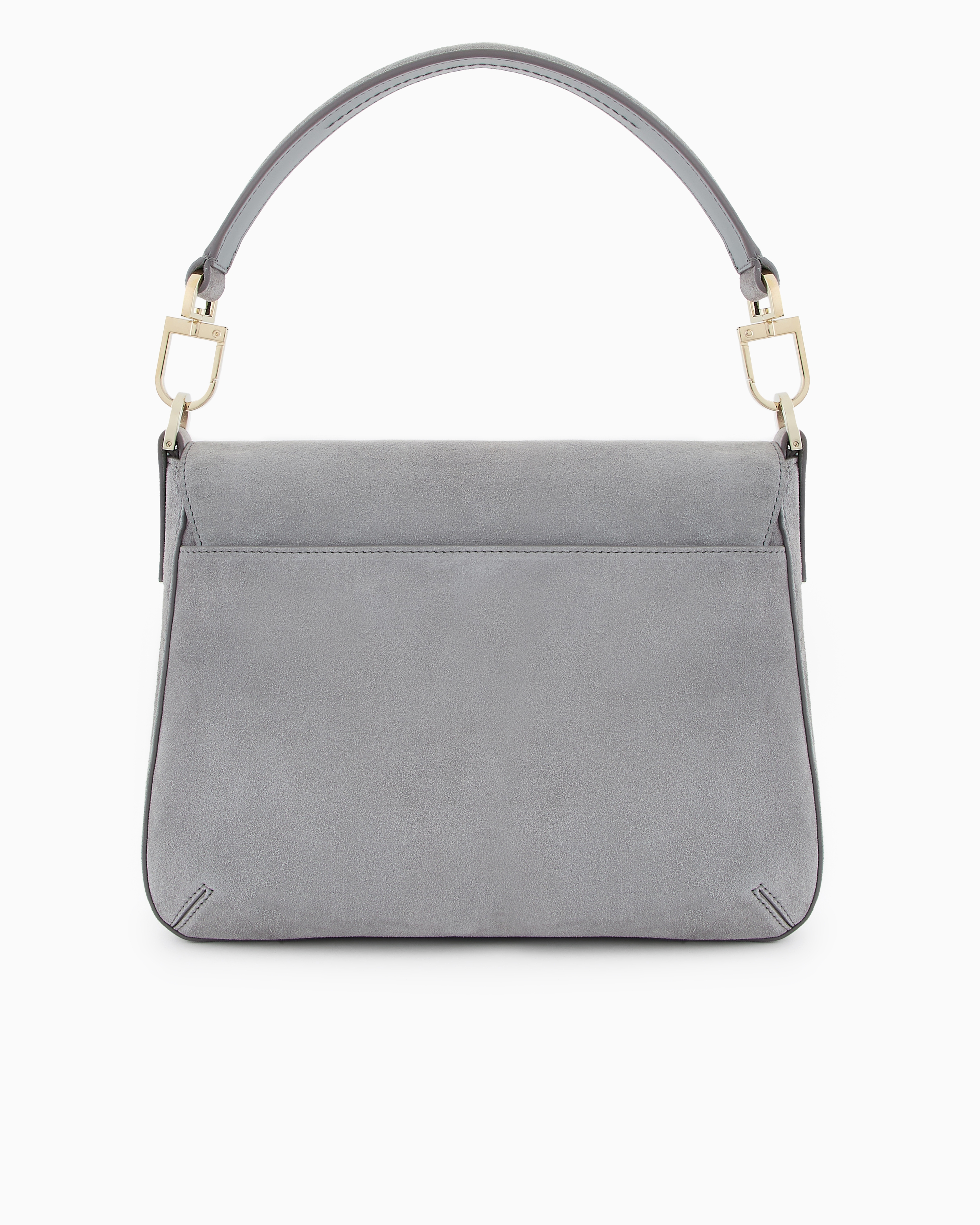 Giorgio Armani Asv Medium La Prima Soft Pebbled Leather Handbag In Grey