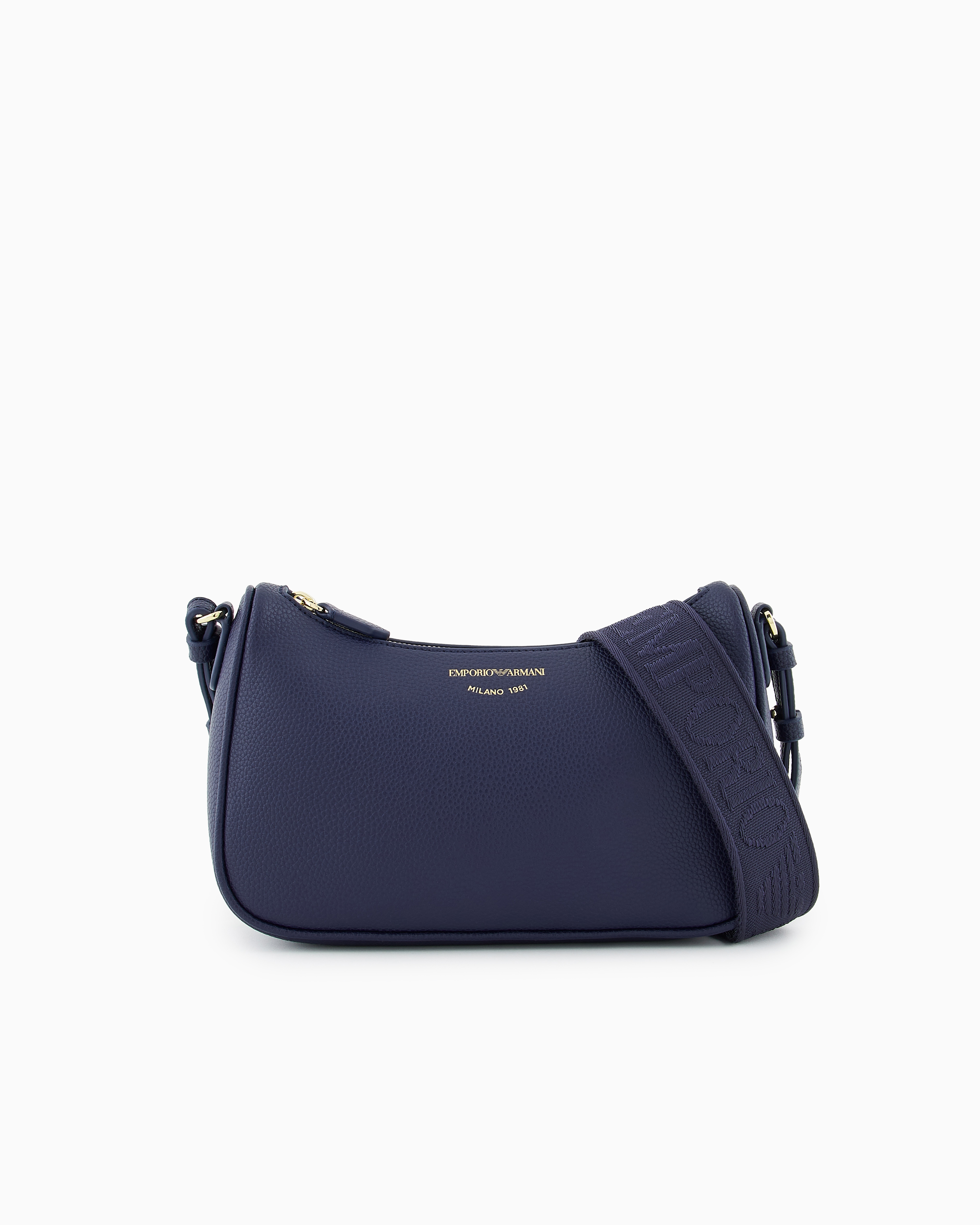 Emporio Armani Official Store Baguette Bag With Deer Print In Blue