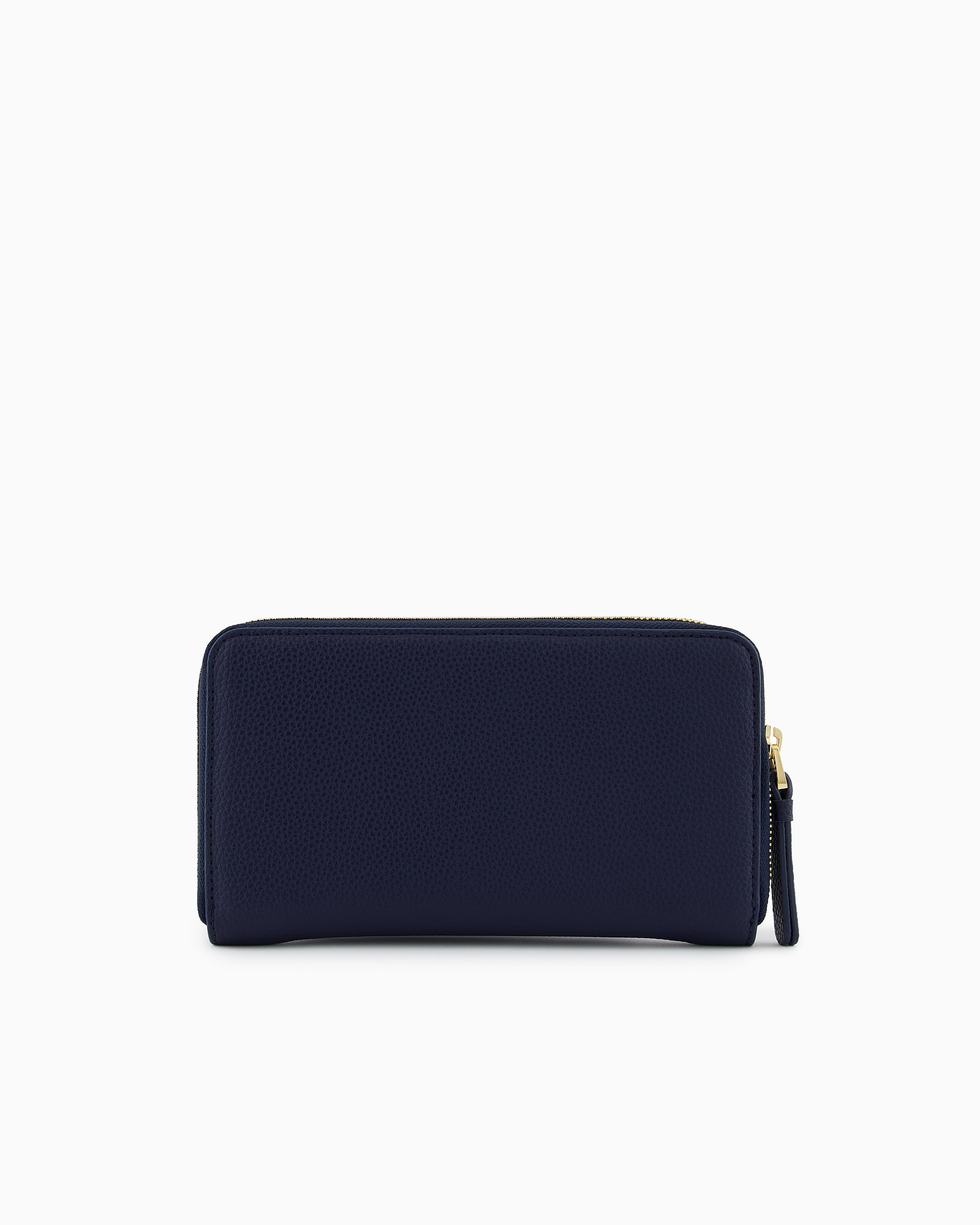 Emporio Armani Official Store Deer-print Myea Wallet With Wrap-around Zip In Bleu