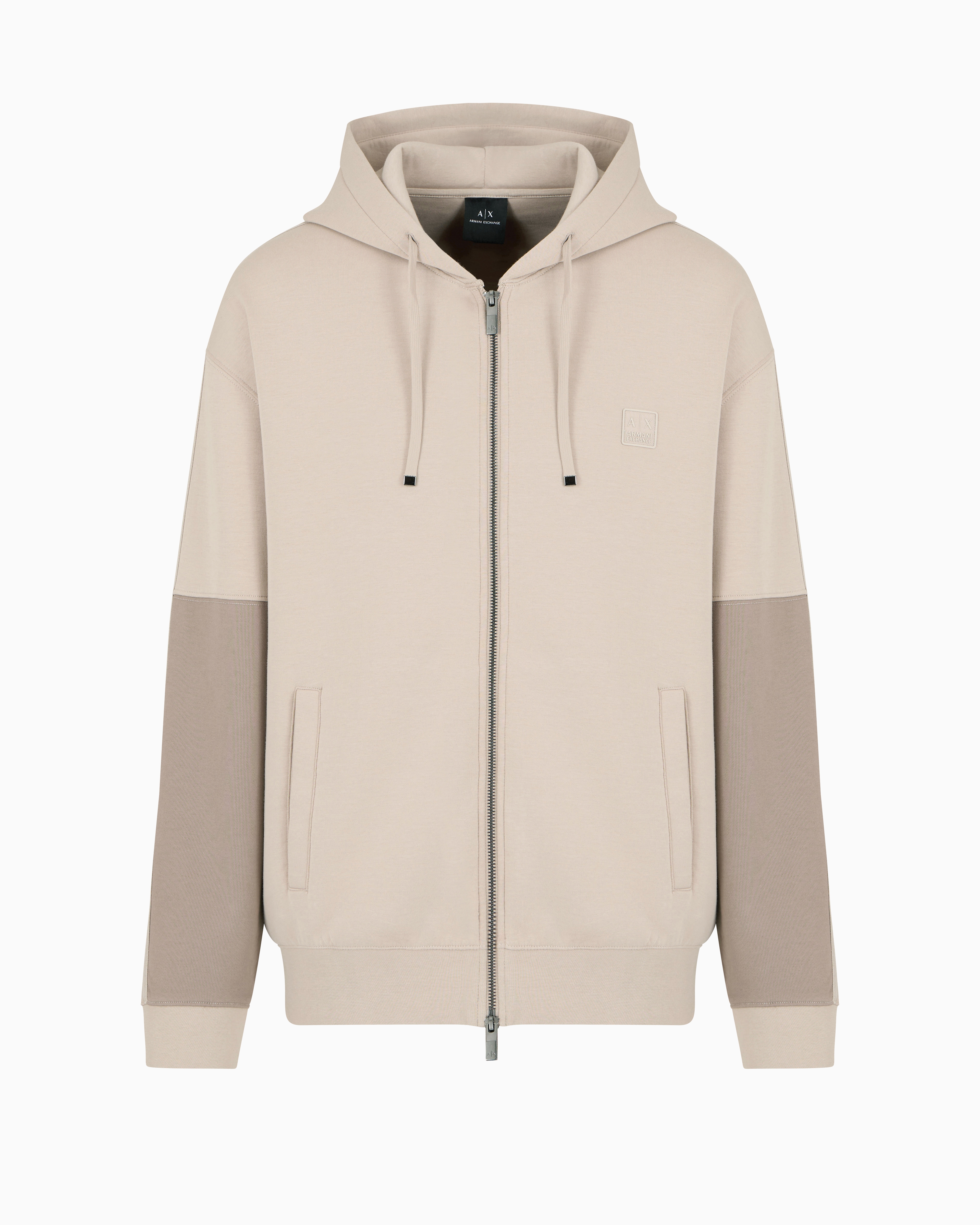 Armani Exchange Official Store Zip-up Sweatshirts In Beige