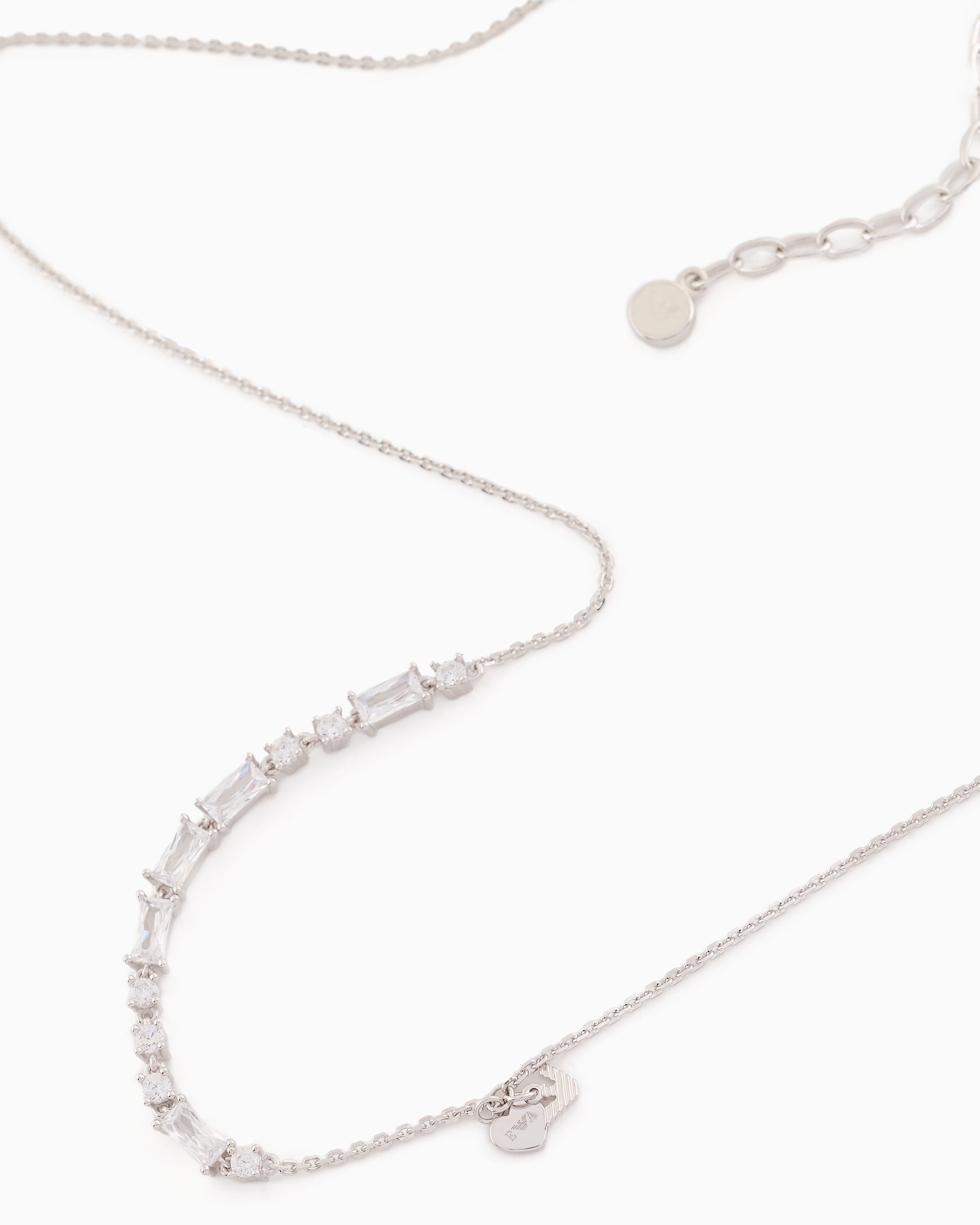 Shop Emporio Armani Necklaces In Silver