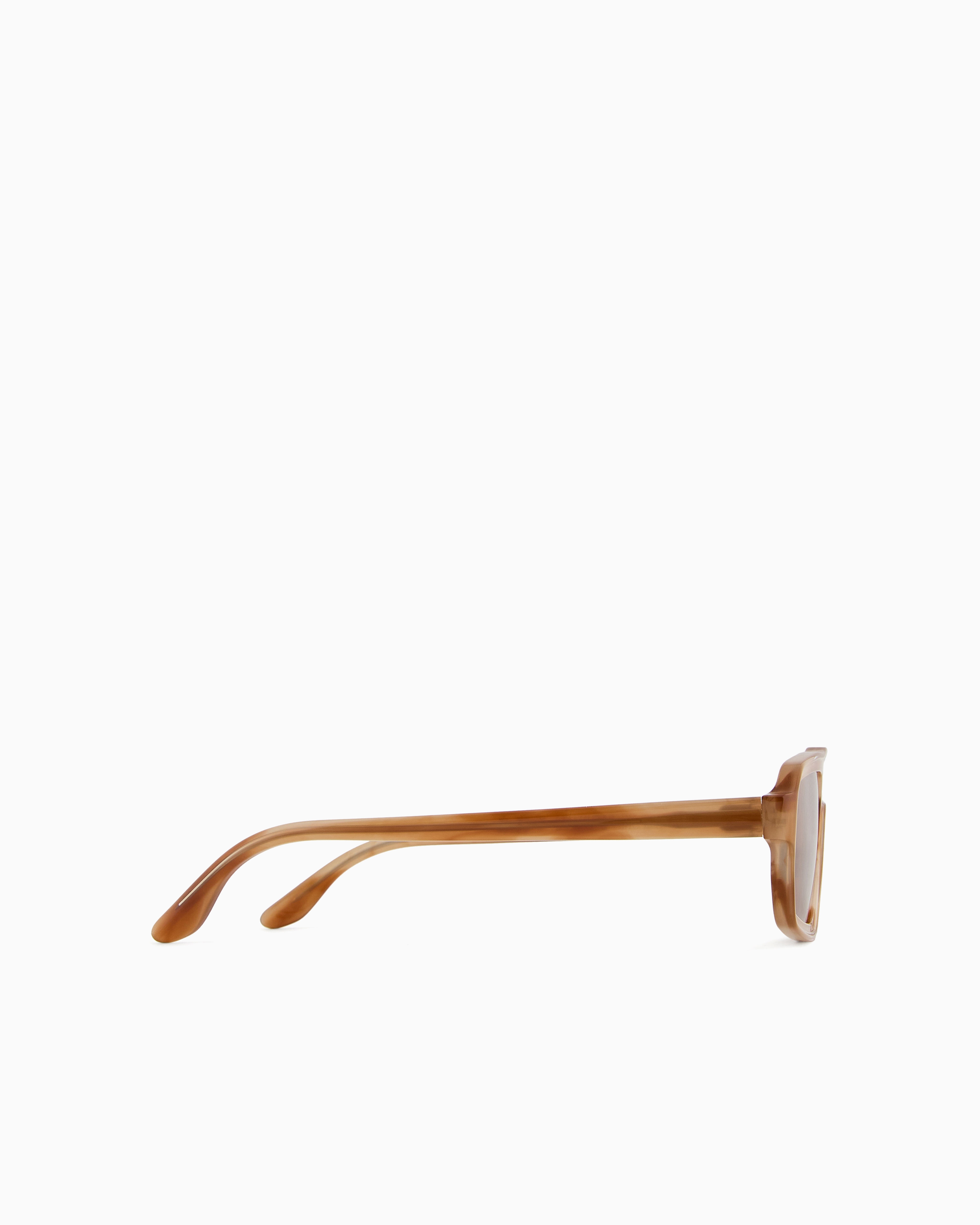 Emporio Armani Asv Black Blue Men's Irregular-shaped Sunglasses In Brown