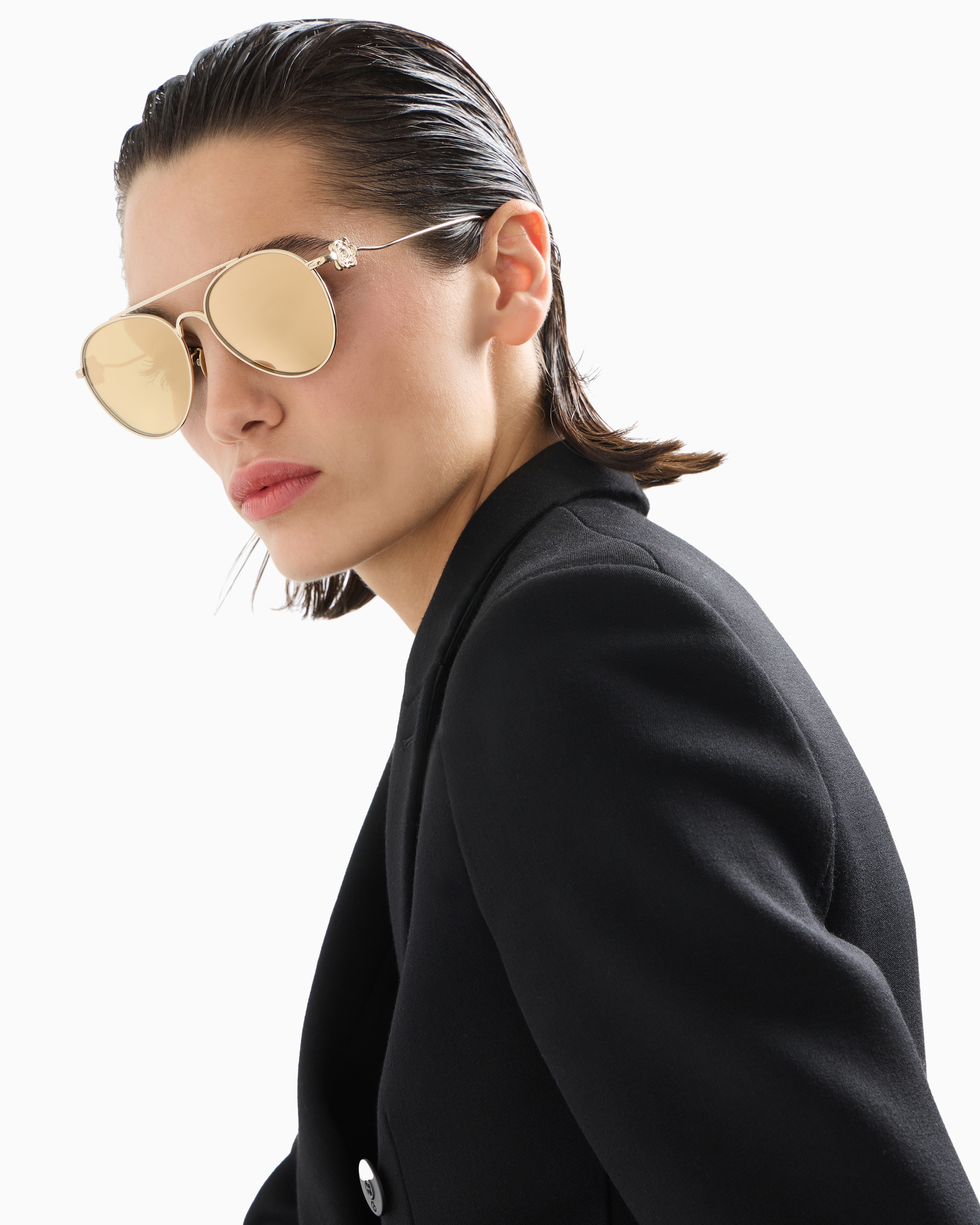 Shop Giorgio Armani Sunglasses In Gold