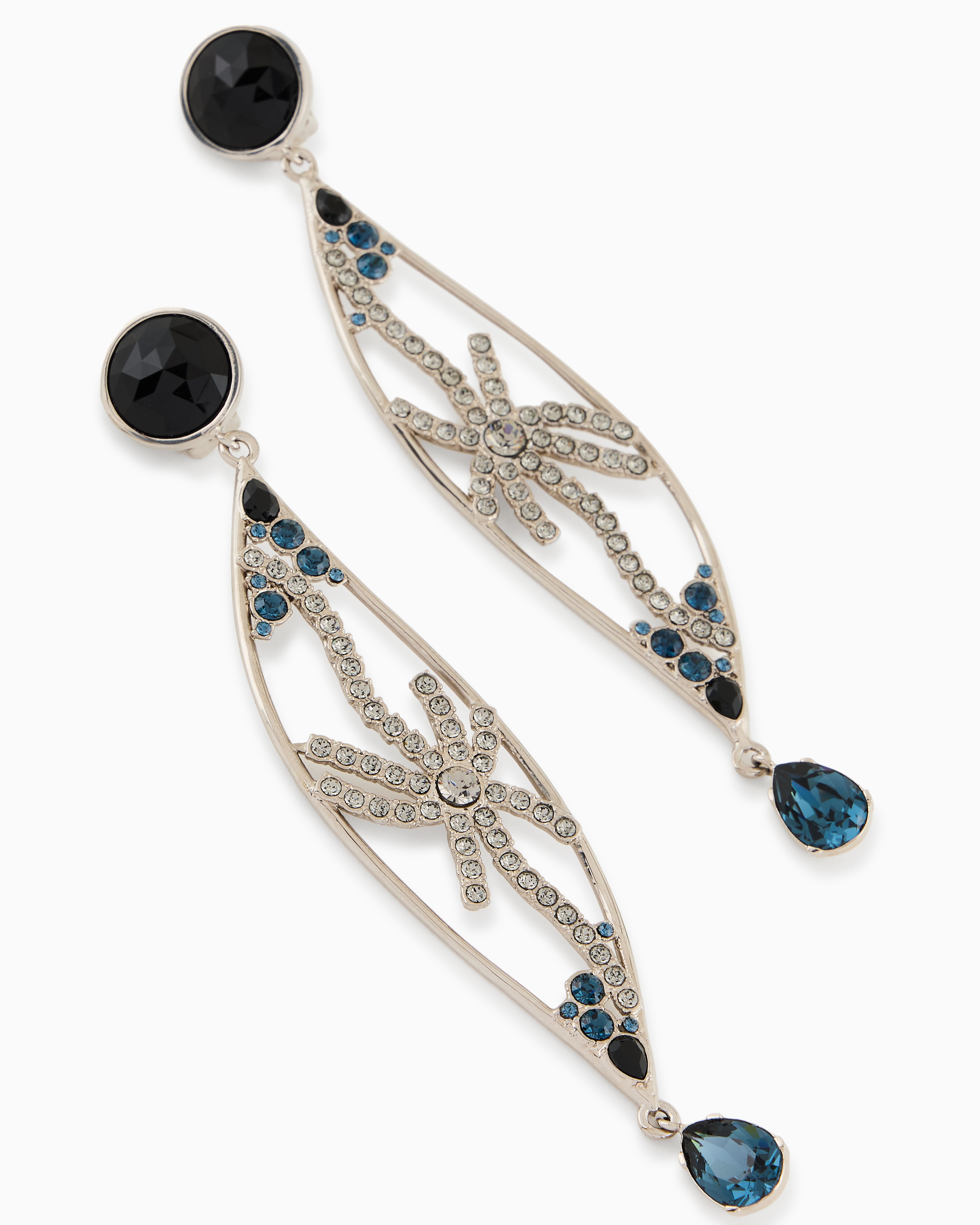 Giorgio Armani Clip Earrings With A Brass Pendant And Swarovski Crystals
