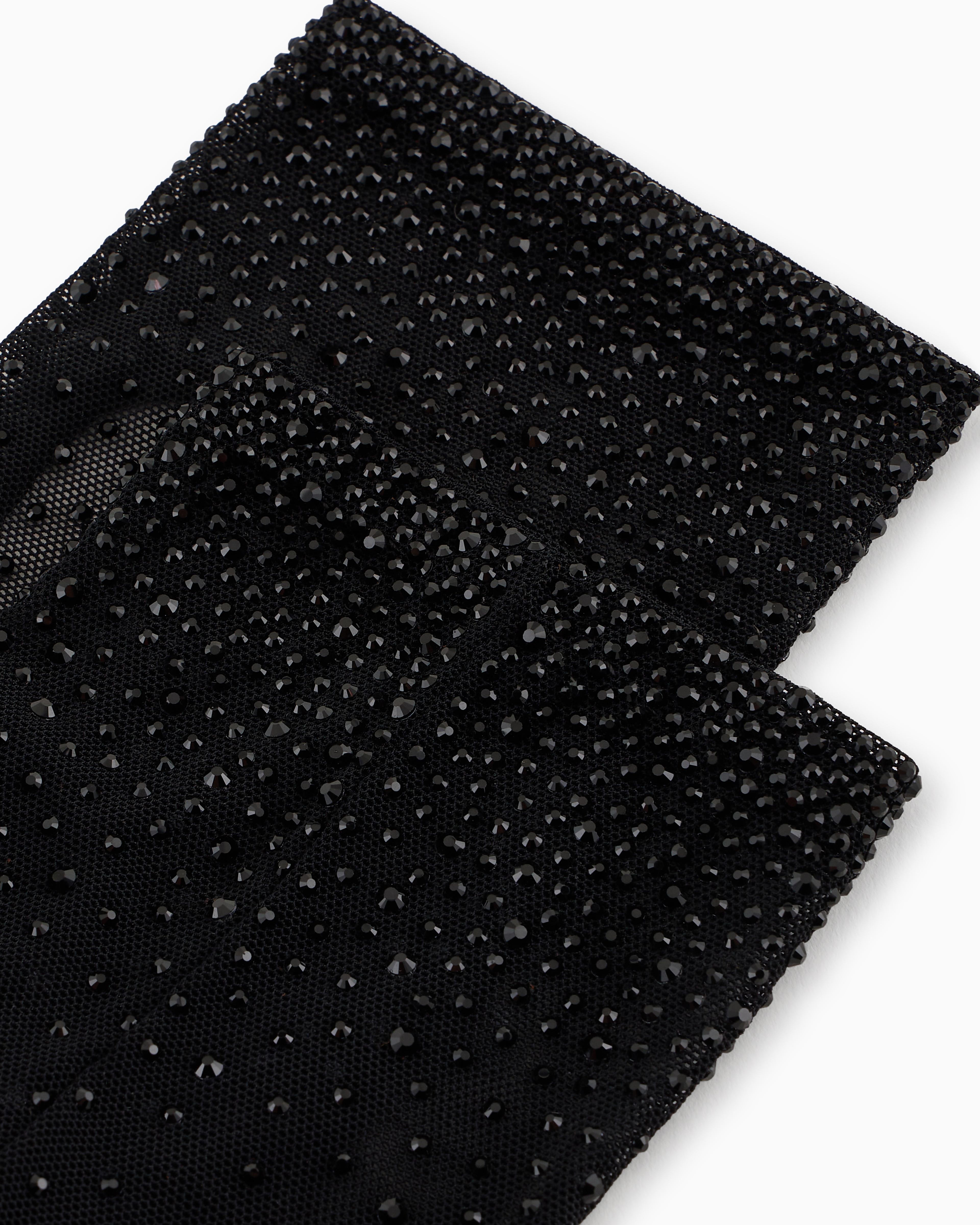 Giorgio Armani Short Tulle Sleeves With Rhinestone Embroidery