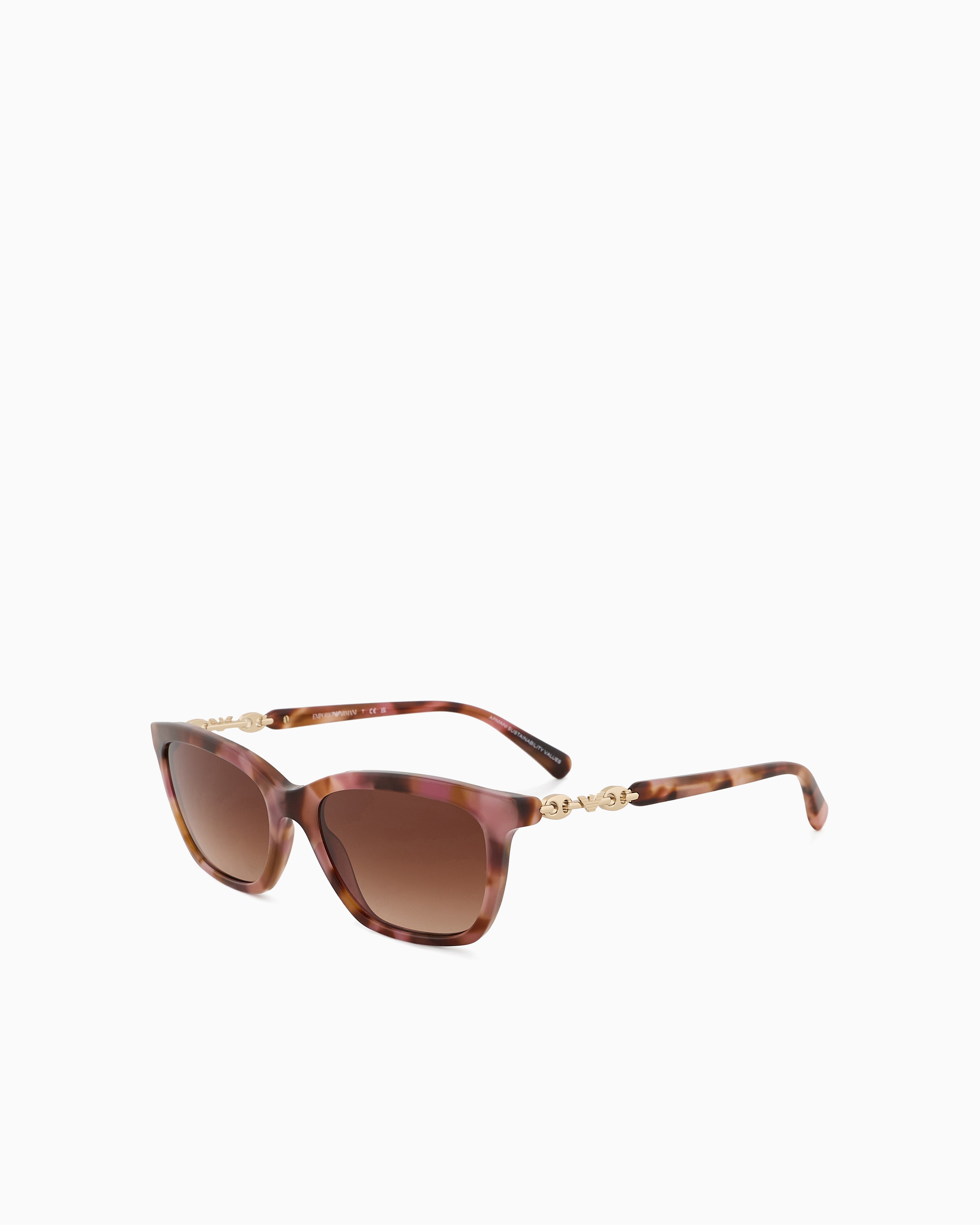 Emporio Armani Rectangular Frame Sunglasses In Red