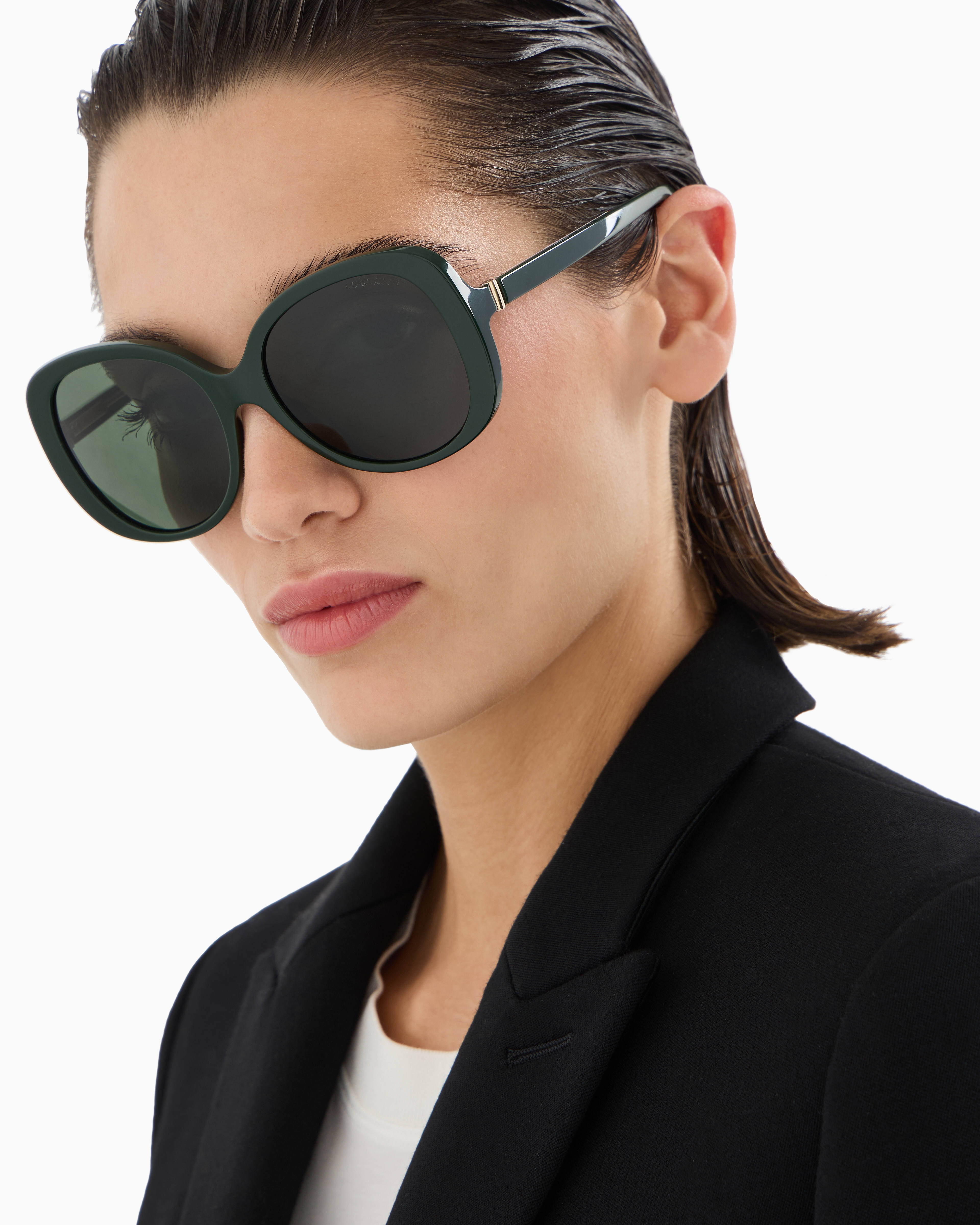 Shop Giorgio Armani Women's Round Sunglasses In Green