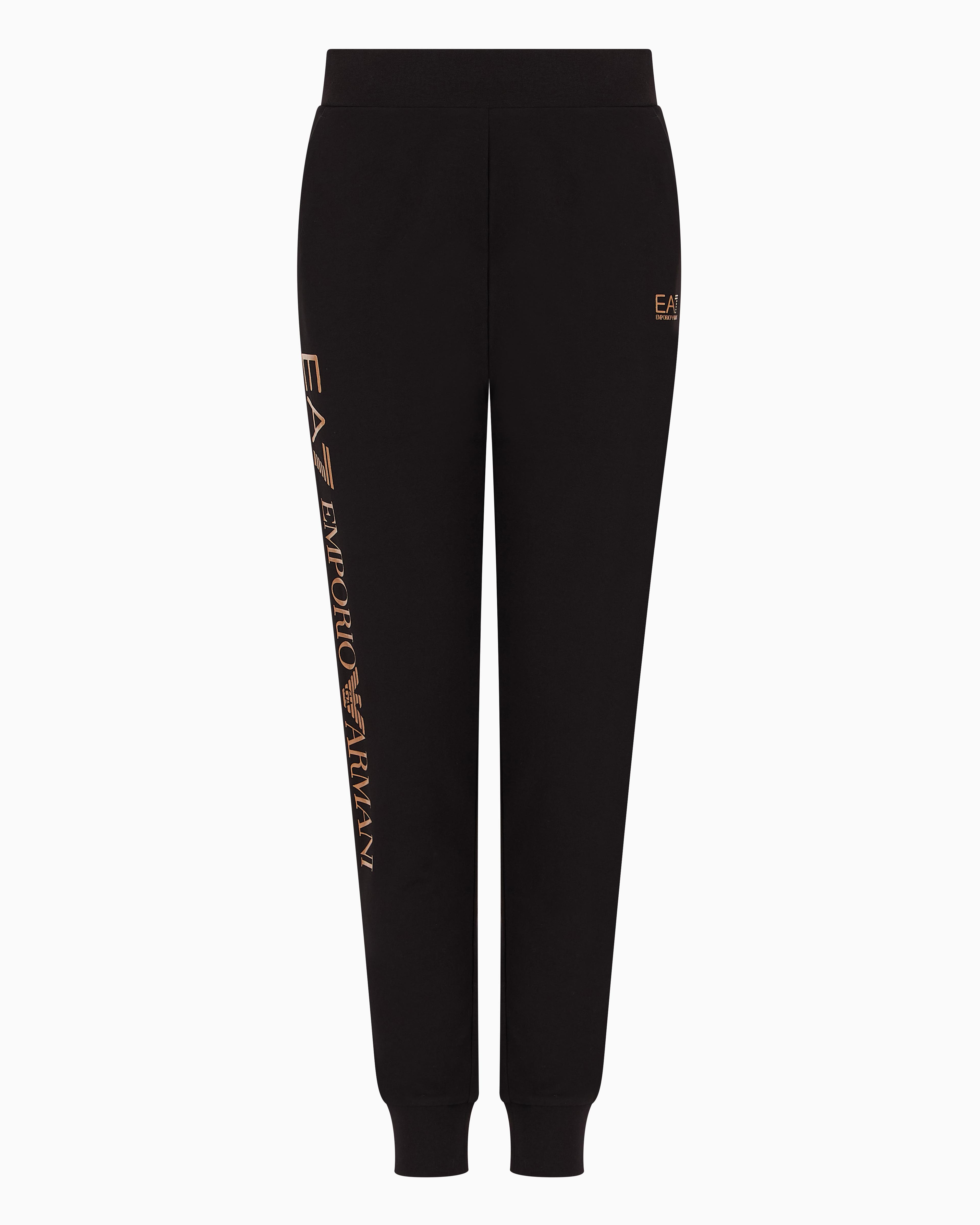 Ea7 Official Store Shiny Jogginghose Aus Baumwollstretch In Schwarz