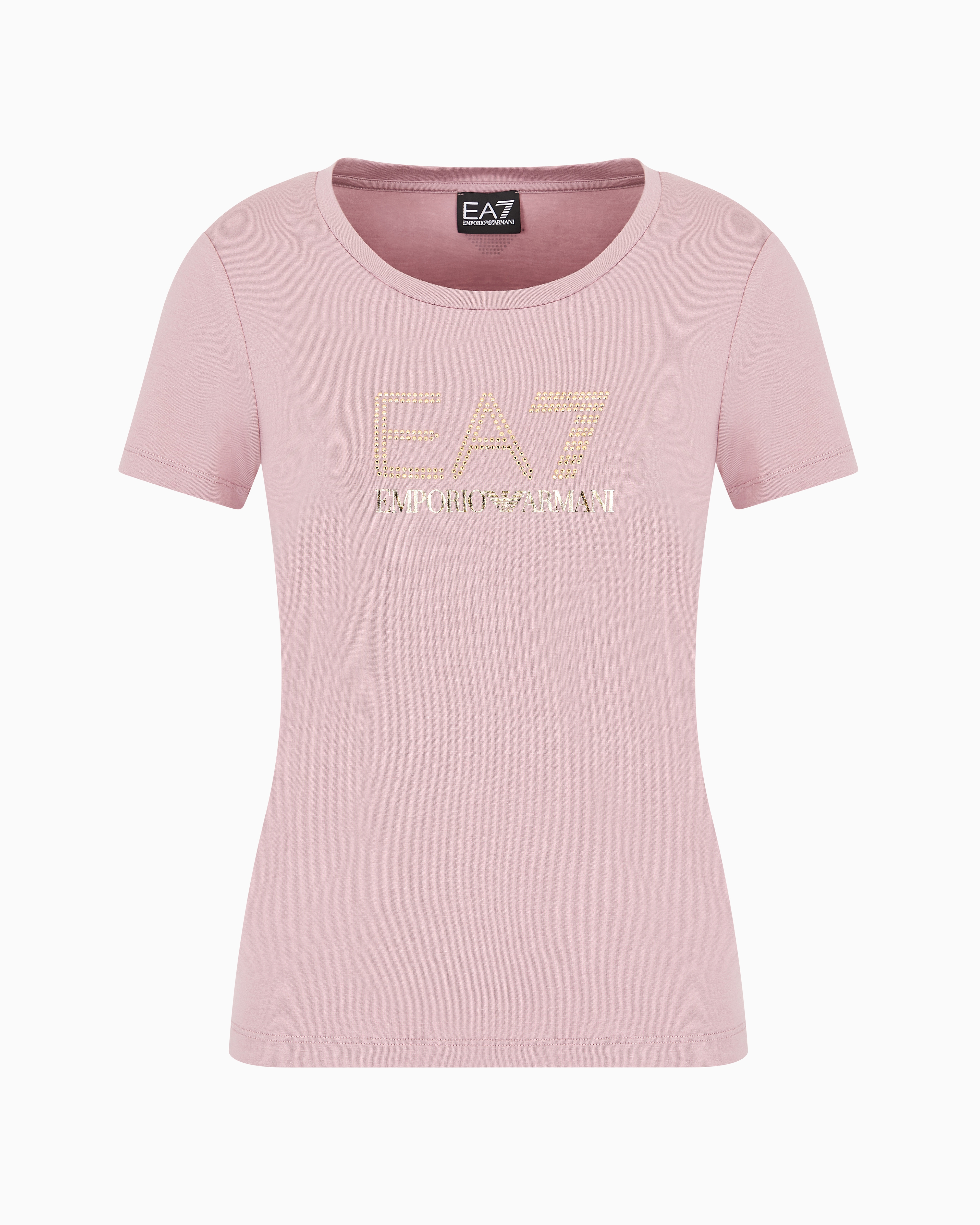 Ea7 Official Store Evolution Short-sleeved T-shirt In Stretch Cotton And Modal In Pink