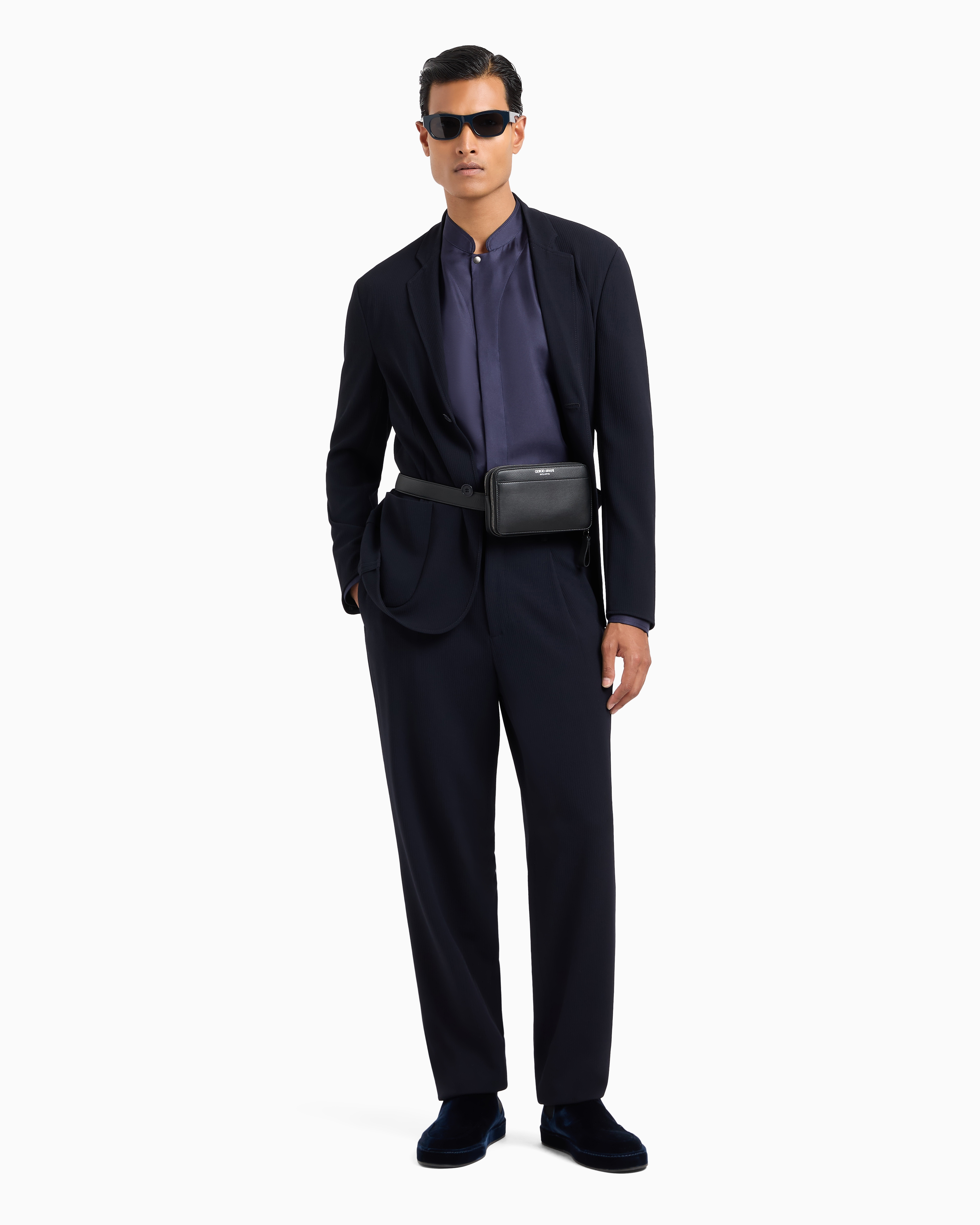 GIORGIO ARMANI SINGLE-BREASTED, VIRGIN-WOOL JACKET 