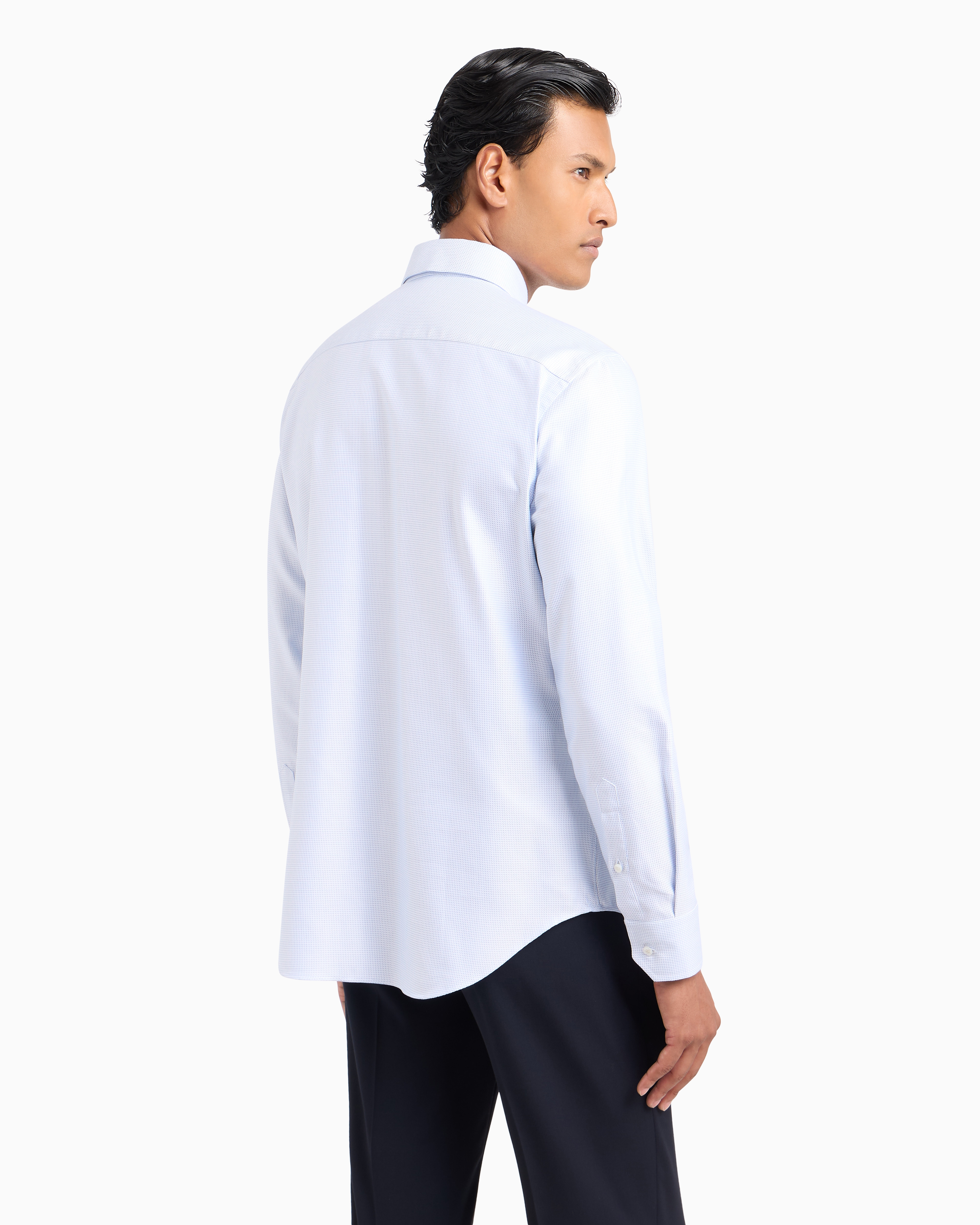 Giorgio Armani Official Store Regular-fit Shirt Made From Micro-woven Cotton In Pattern