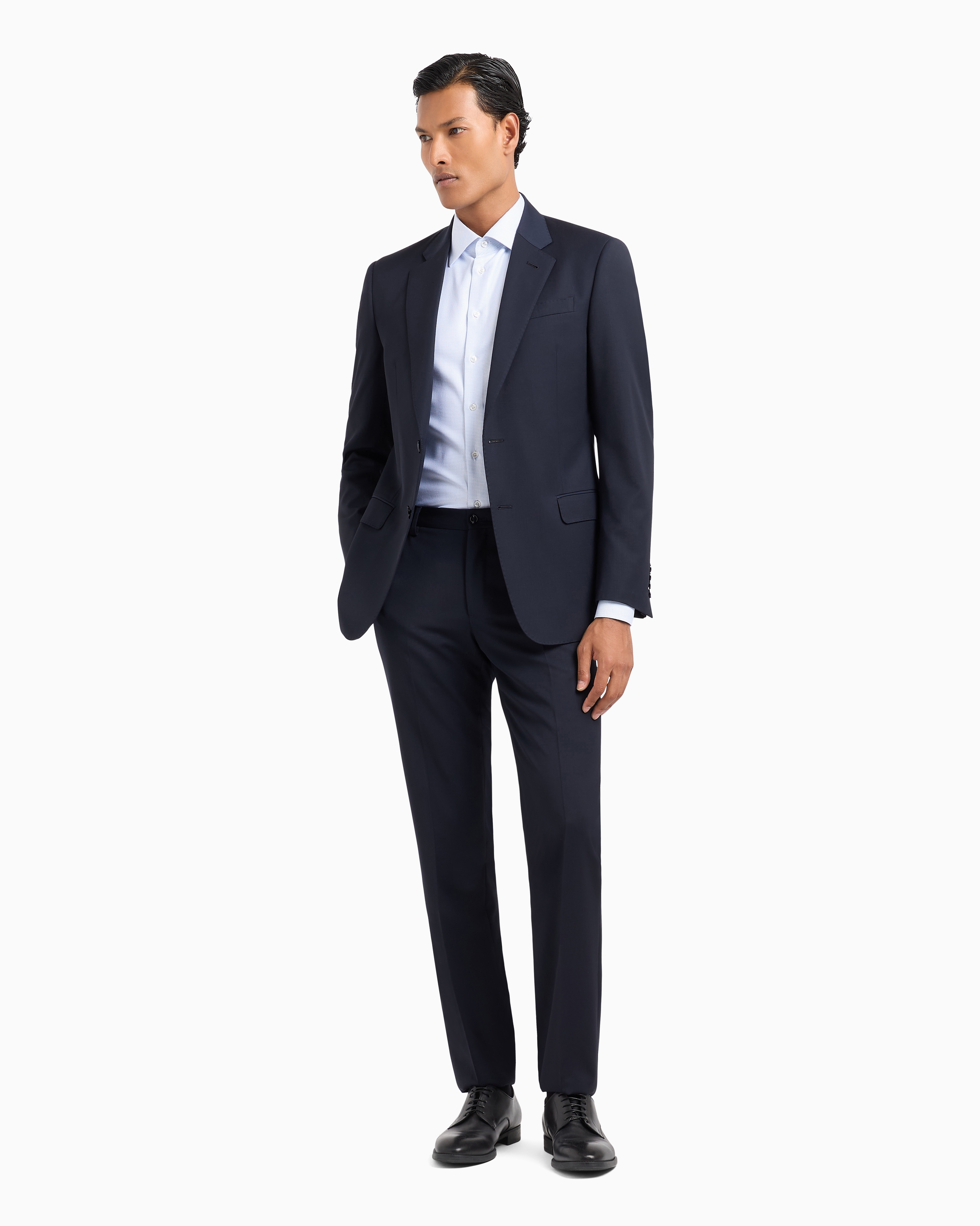 Giorgio Armani Official Store Regular-fit Shirt Made From Micro-woven Cotton In Pattern