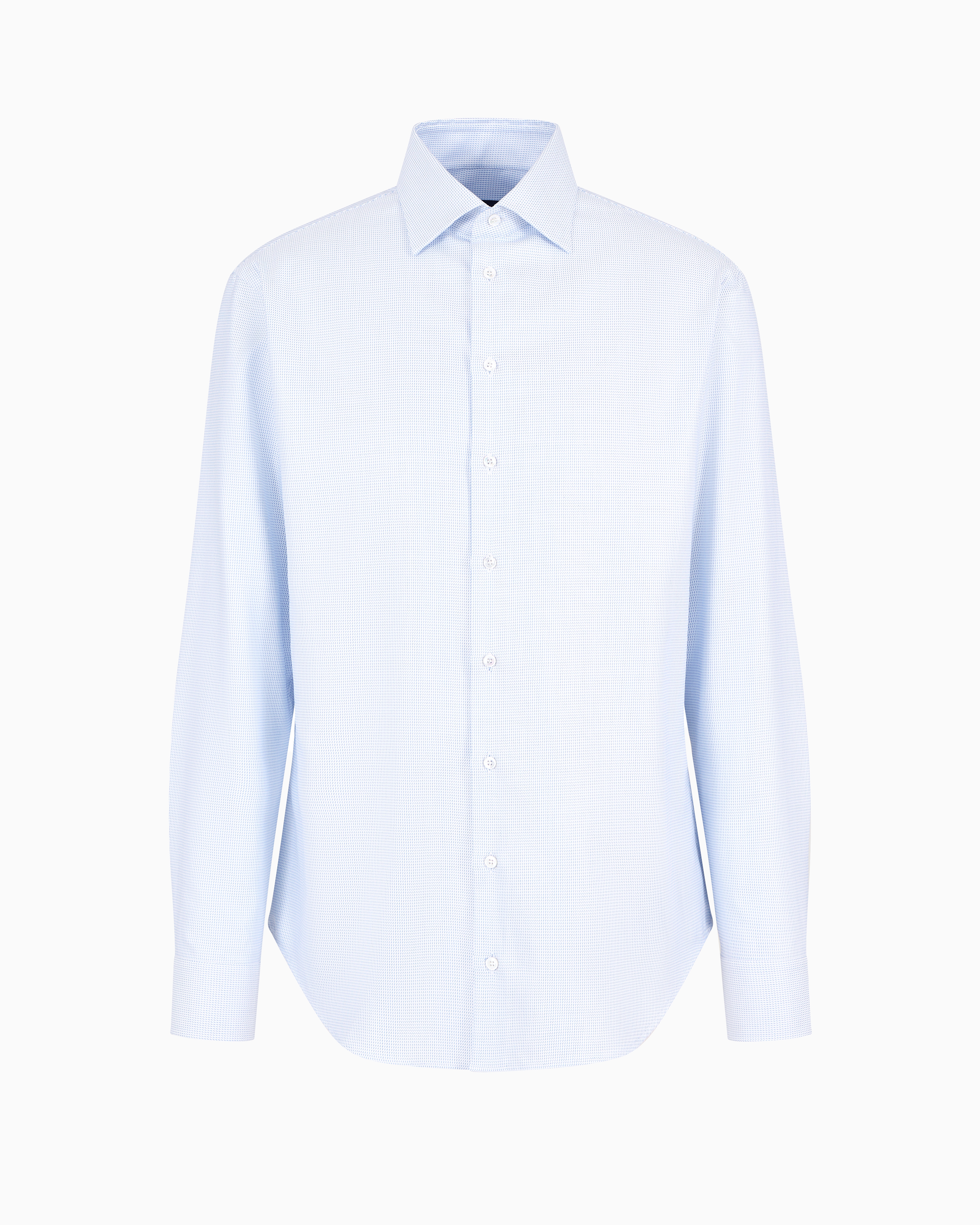 Giorgio Armani Official Store Regular-fit Shirt Made From Micro-woven Cotton In Pattern