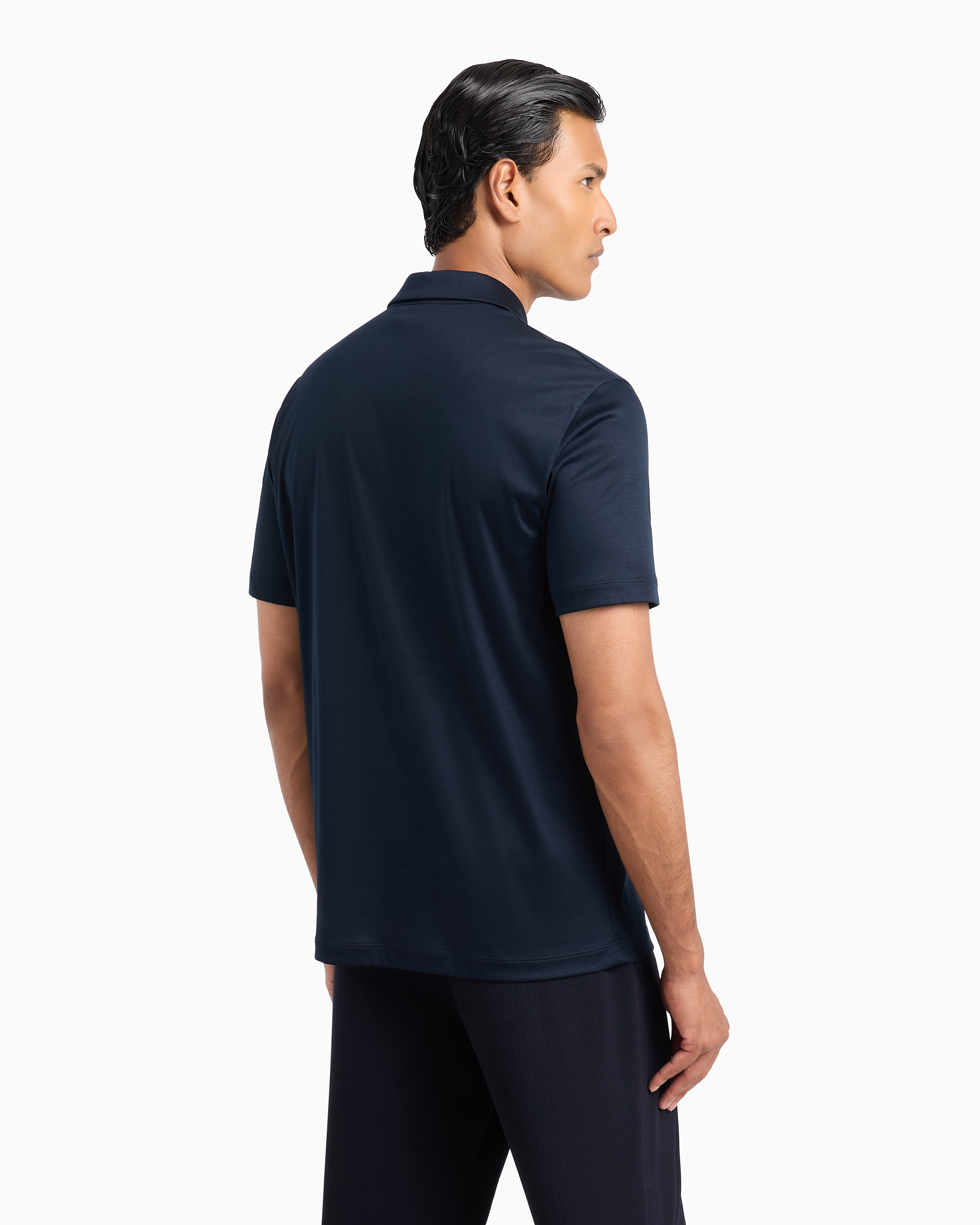 GIORGIO ARMANI SHORT-SLEEVED POLO SHIRT IN COTTON INTERLOCK