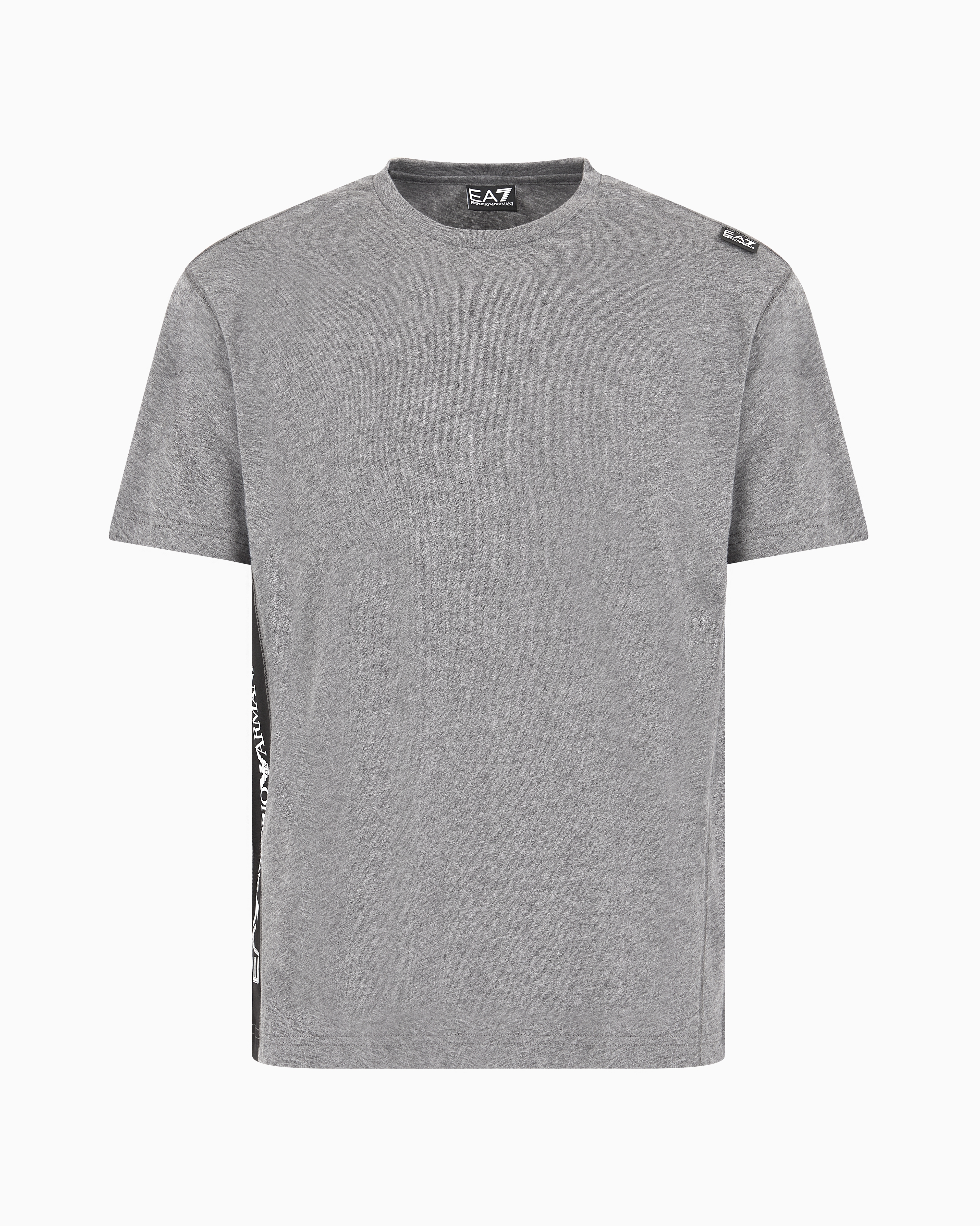 Ea7 Official Store Logo Series T-shirt Mit Rundhalsausschnitt Aus Baumwolle In Gray