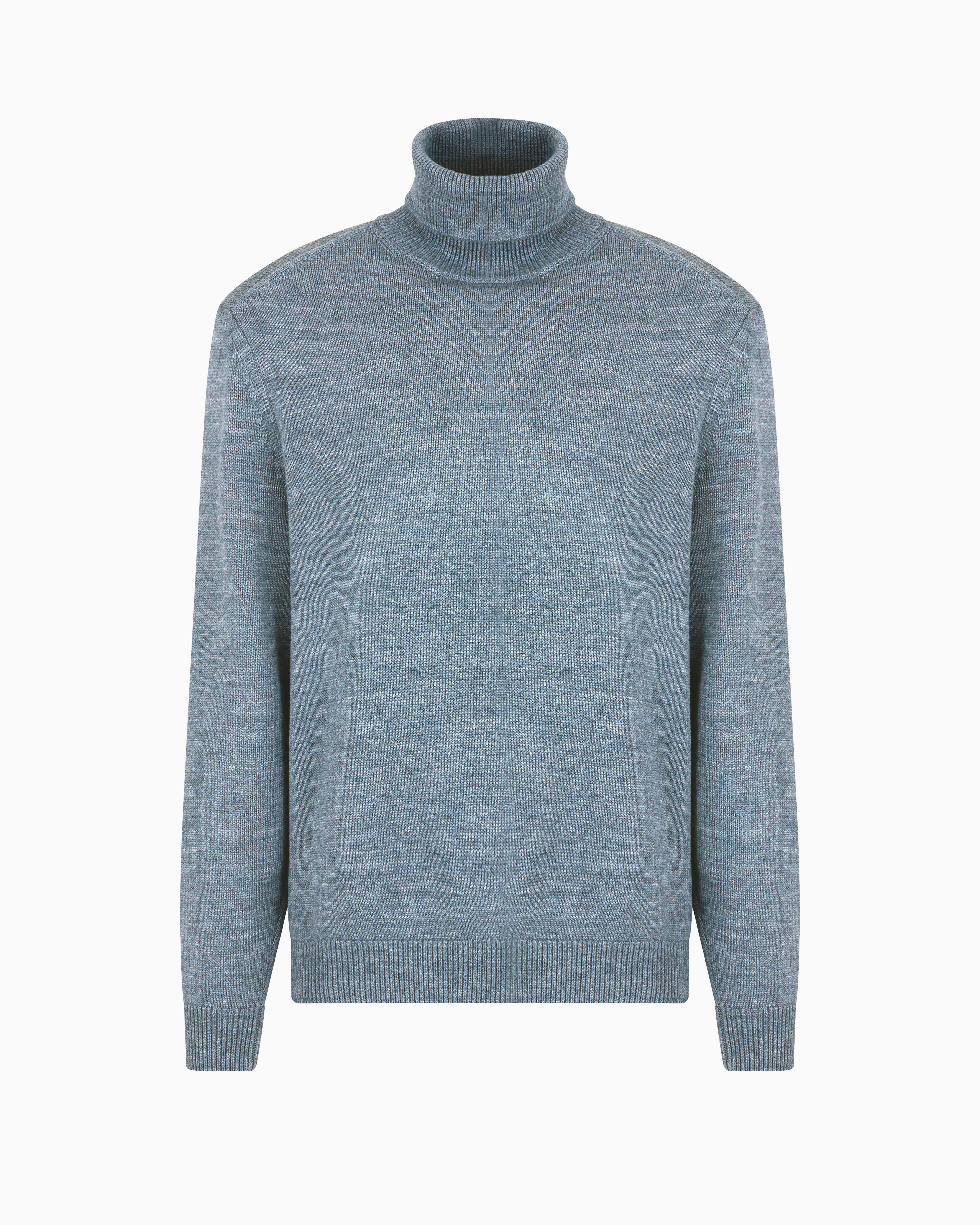 Armani Exchange - ASV Wool Blend Turtleneck Sweater, Man, Grey, Size: