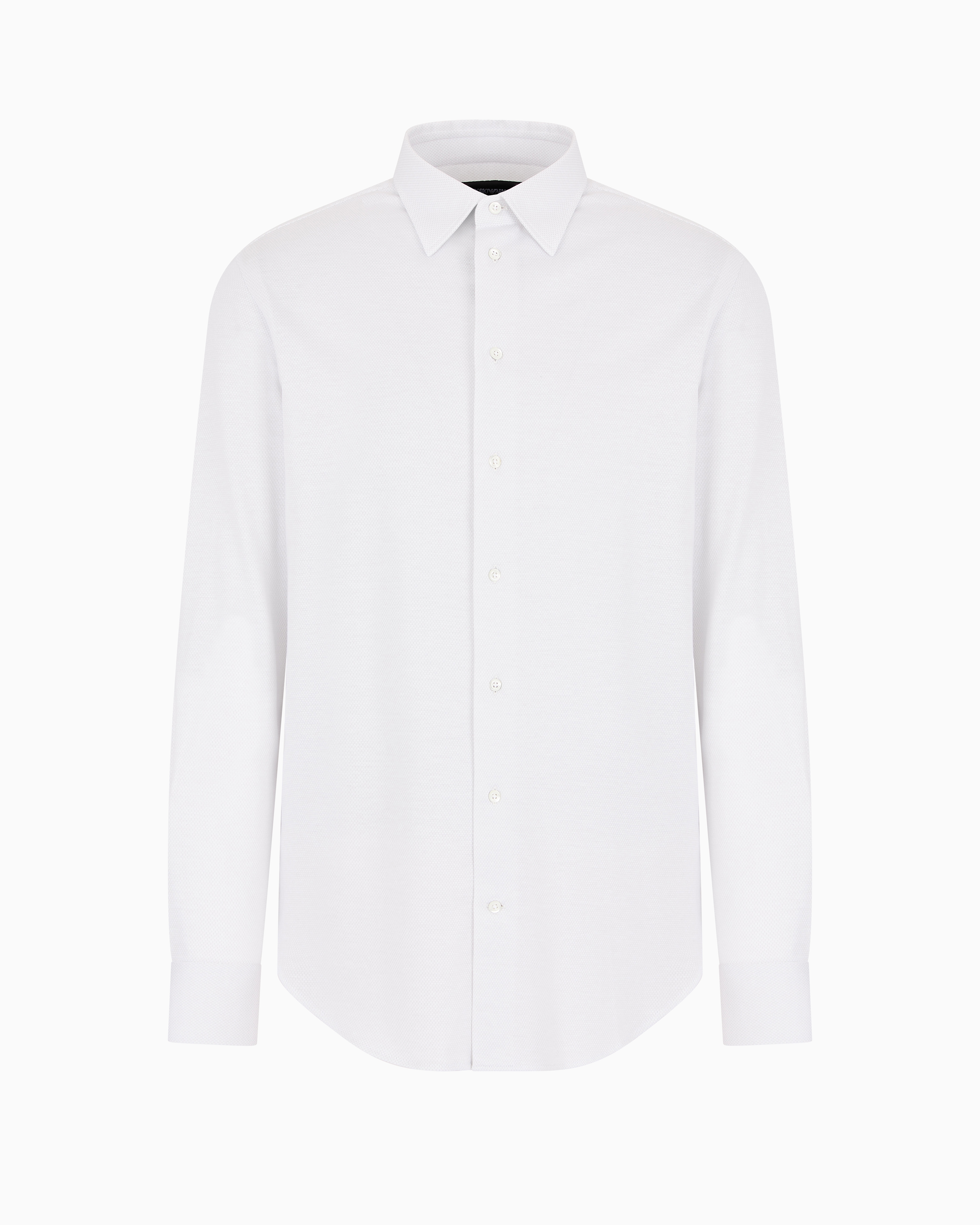 Emporio Armani Lisle Armure Jersey Shirt In White