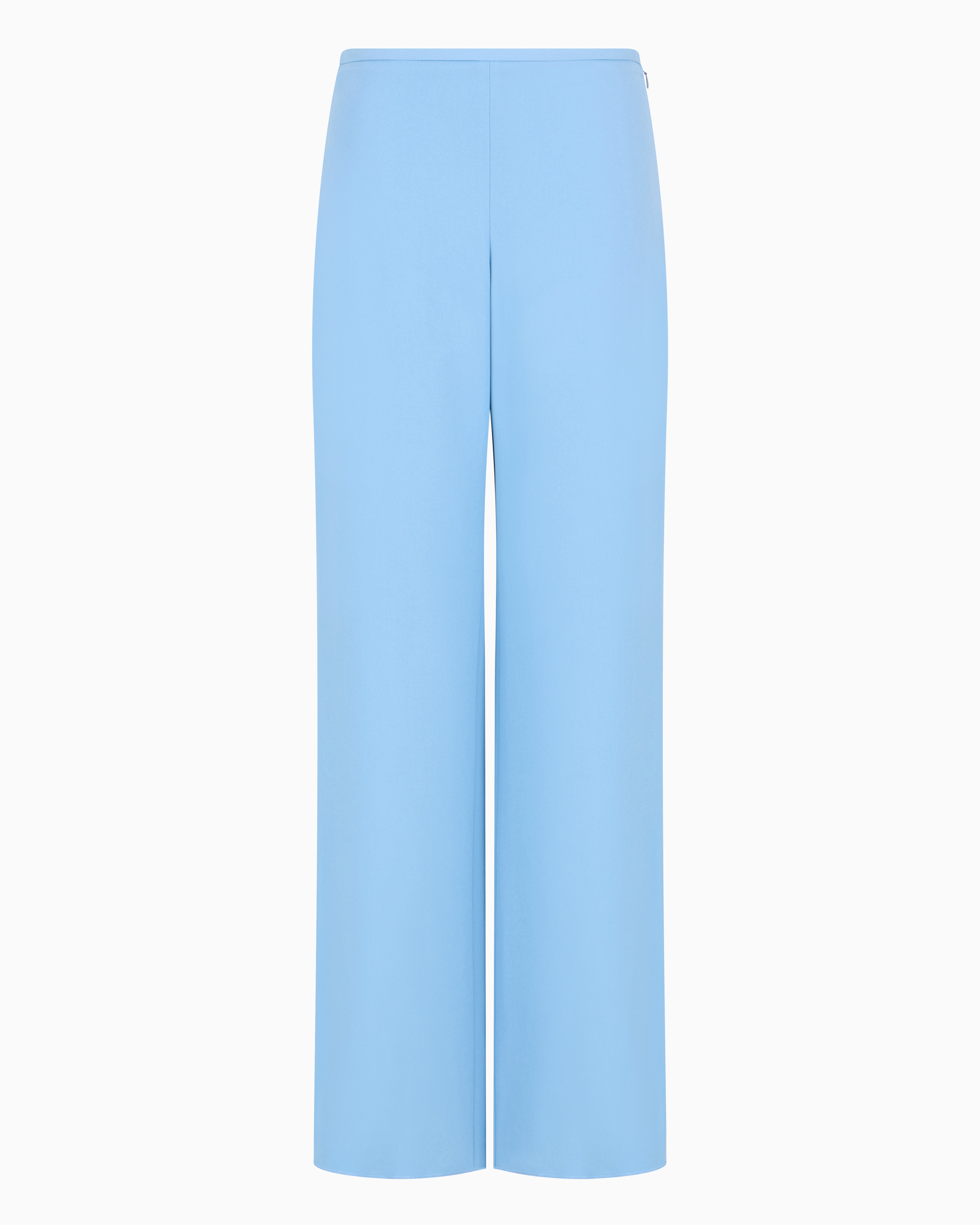 Emporio Armani Cady Crêpe Palazzo Trousers In Blue