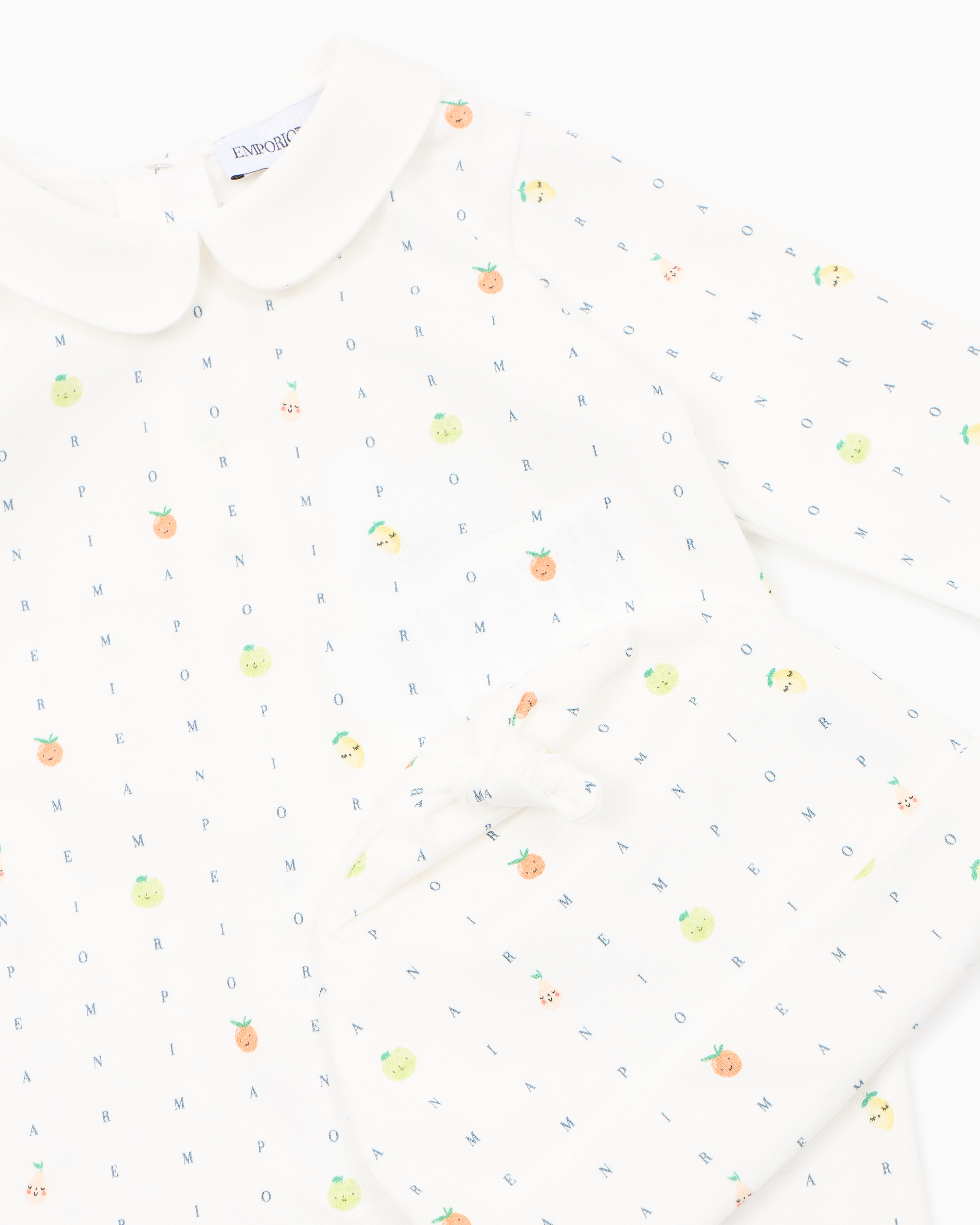 Emporio Armani Colour Juice Printed Jersey Onesie And Beanie Set In White