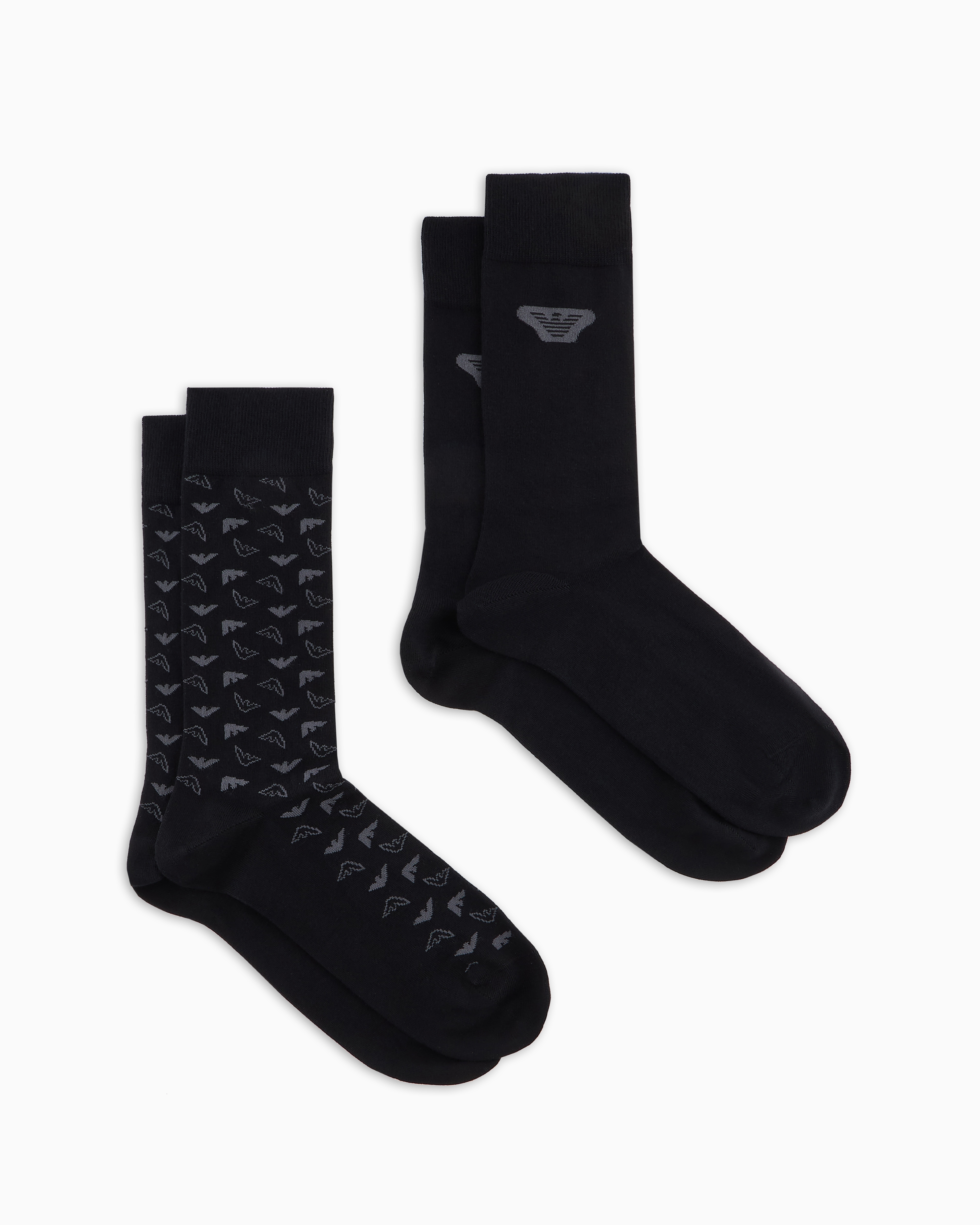 Shop Emporio Armani 2er-pack Socken Mit Jacquard-muster In Schwarz