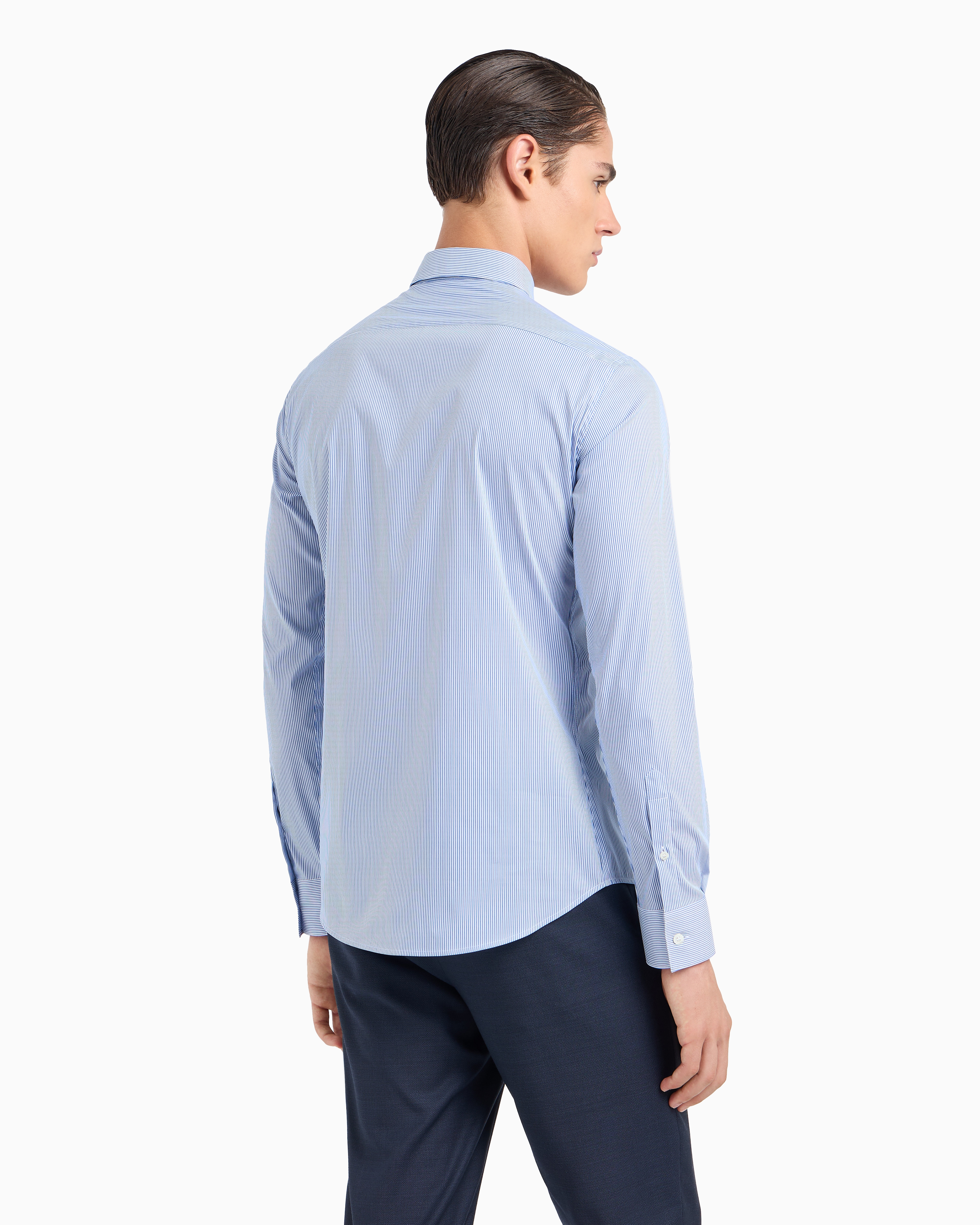 Emporio Armani Official Store Classic Shirts In Azure