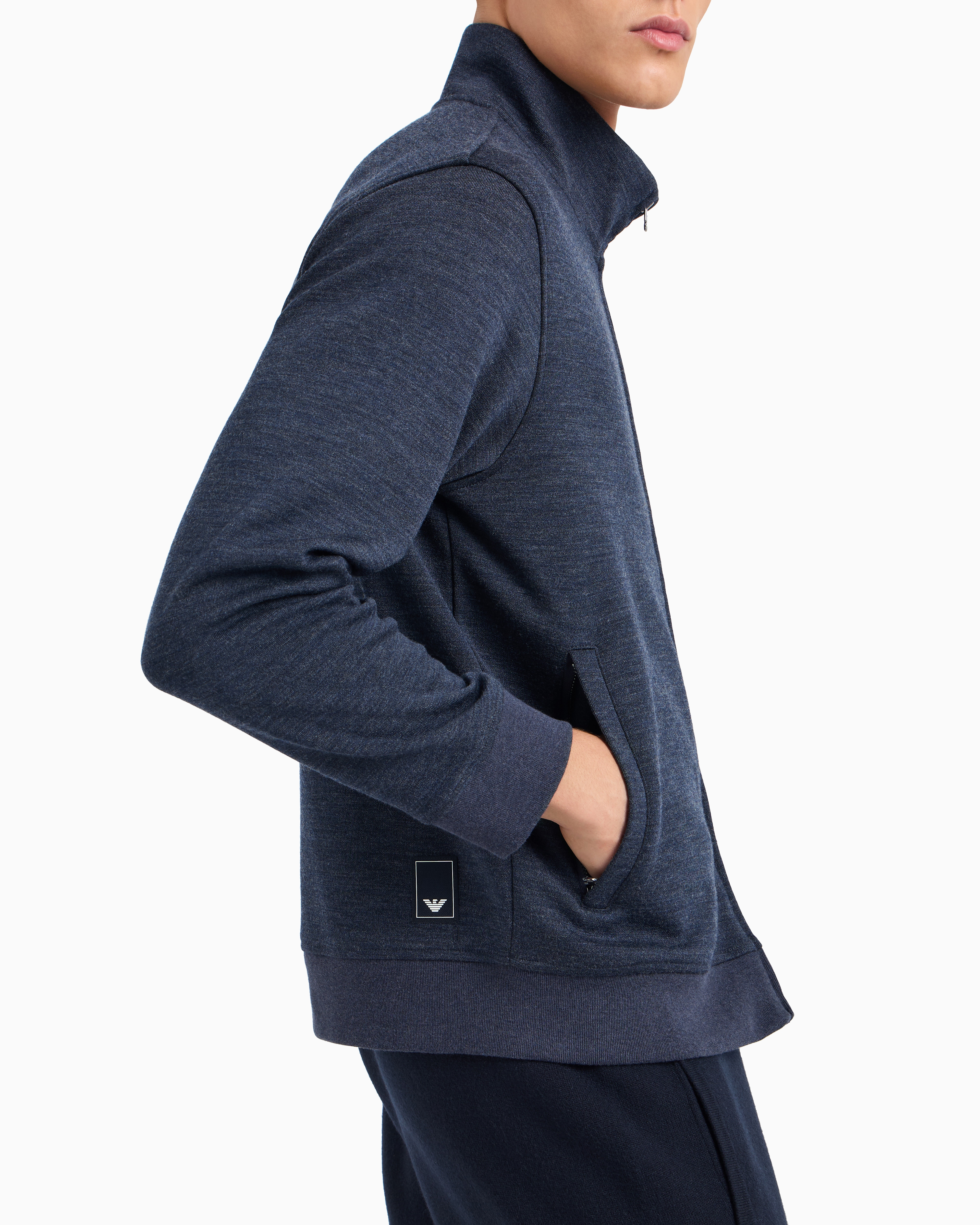 Travel Essential virgin wool-blend jersey full-zip cardigan