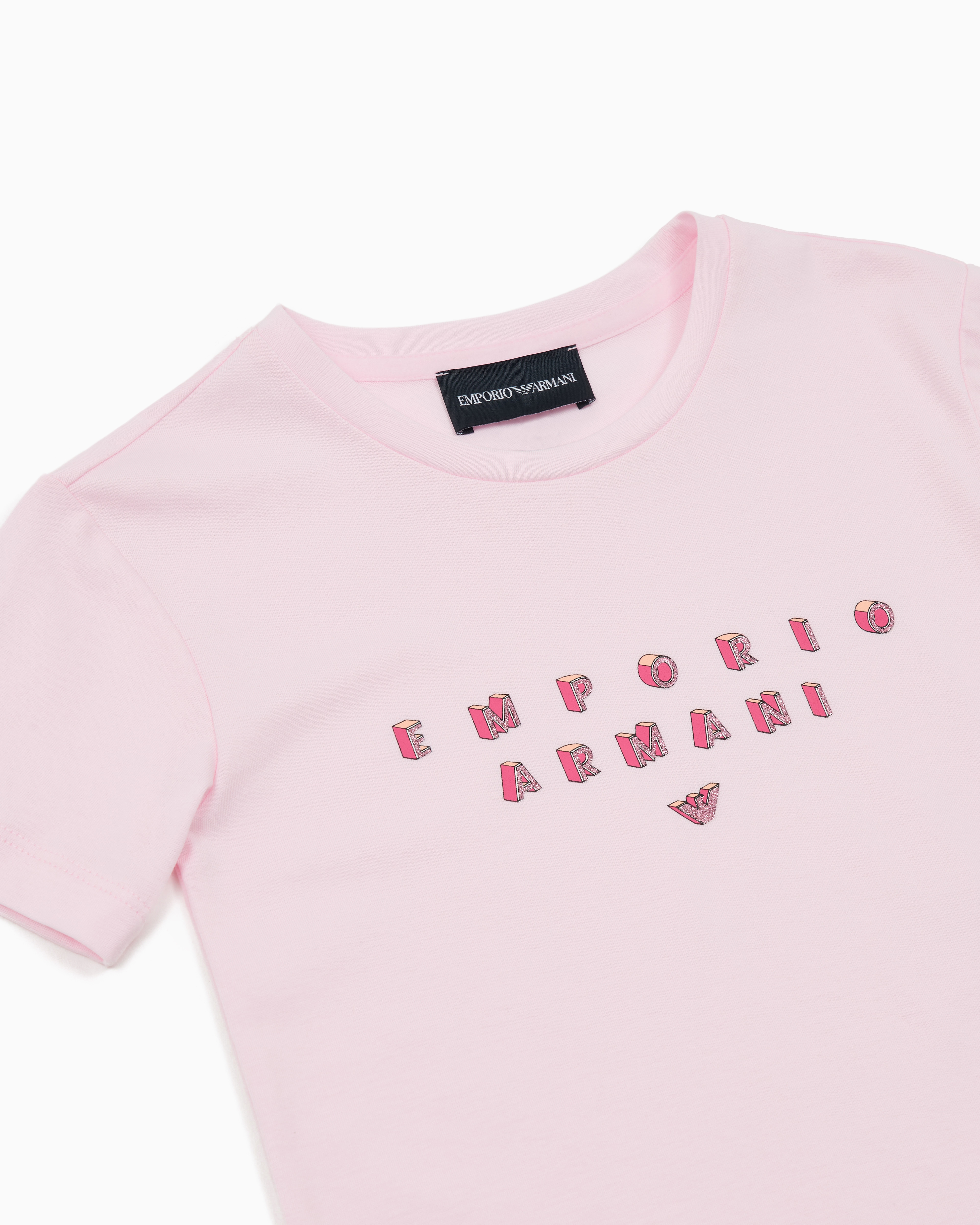 Tシャツ・カットソー Emporio Armani Pink Cotton T-Shirt EA7 Emporio Armani - Teen Girls Pink Cotton Logo T-Shirt
