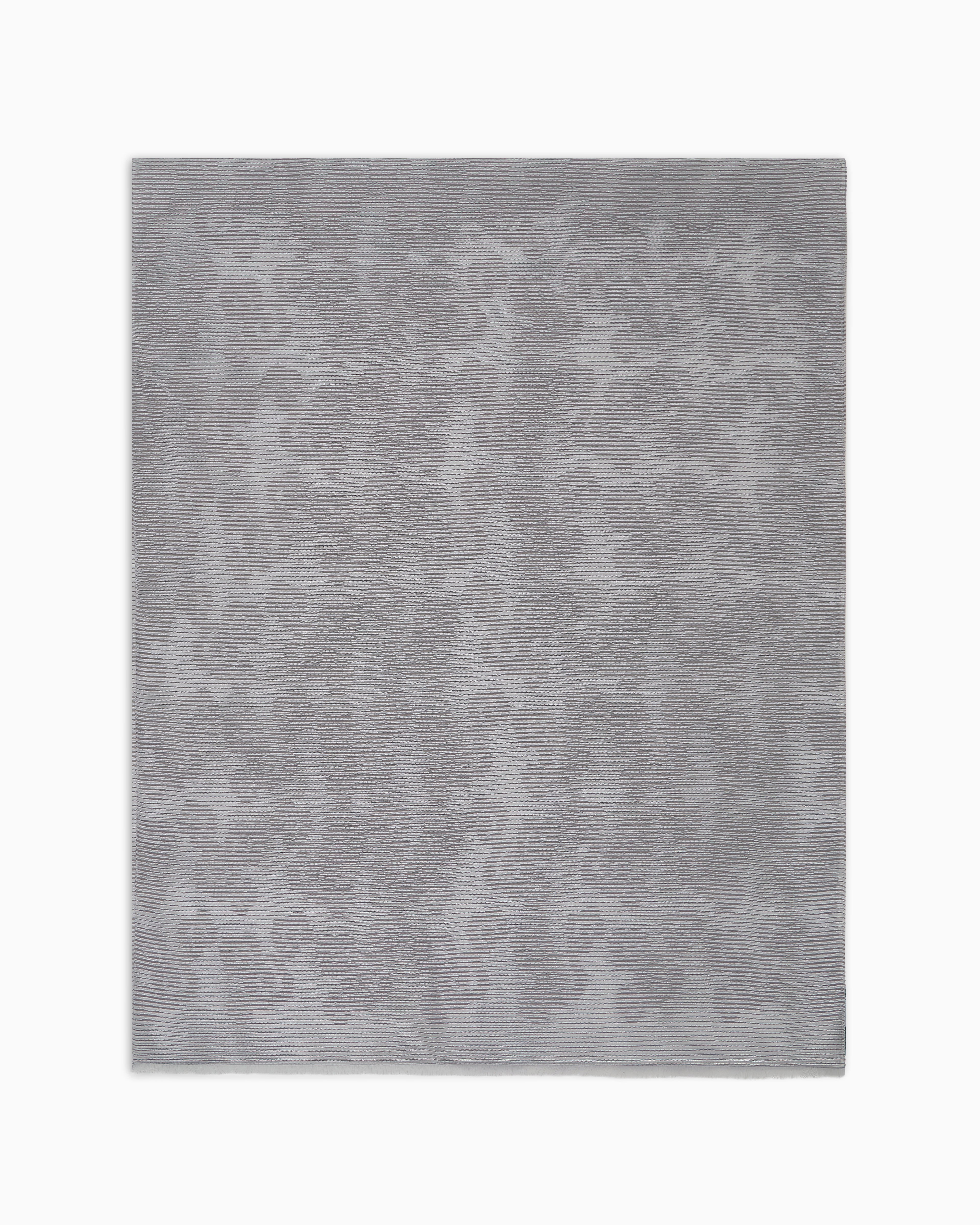 Emporio Armani Jacquard Silk Blend Stole With A Floral Motif In Gray