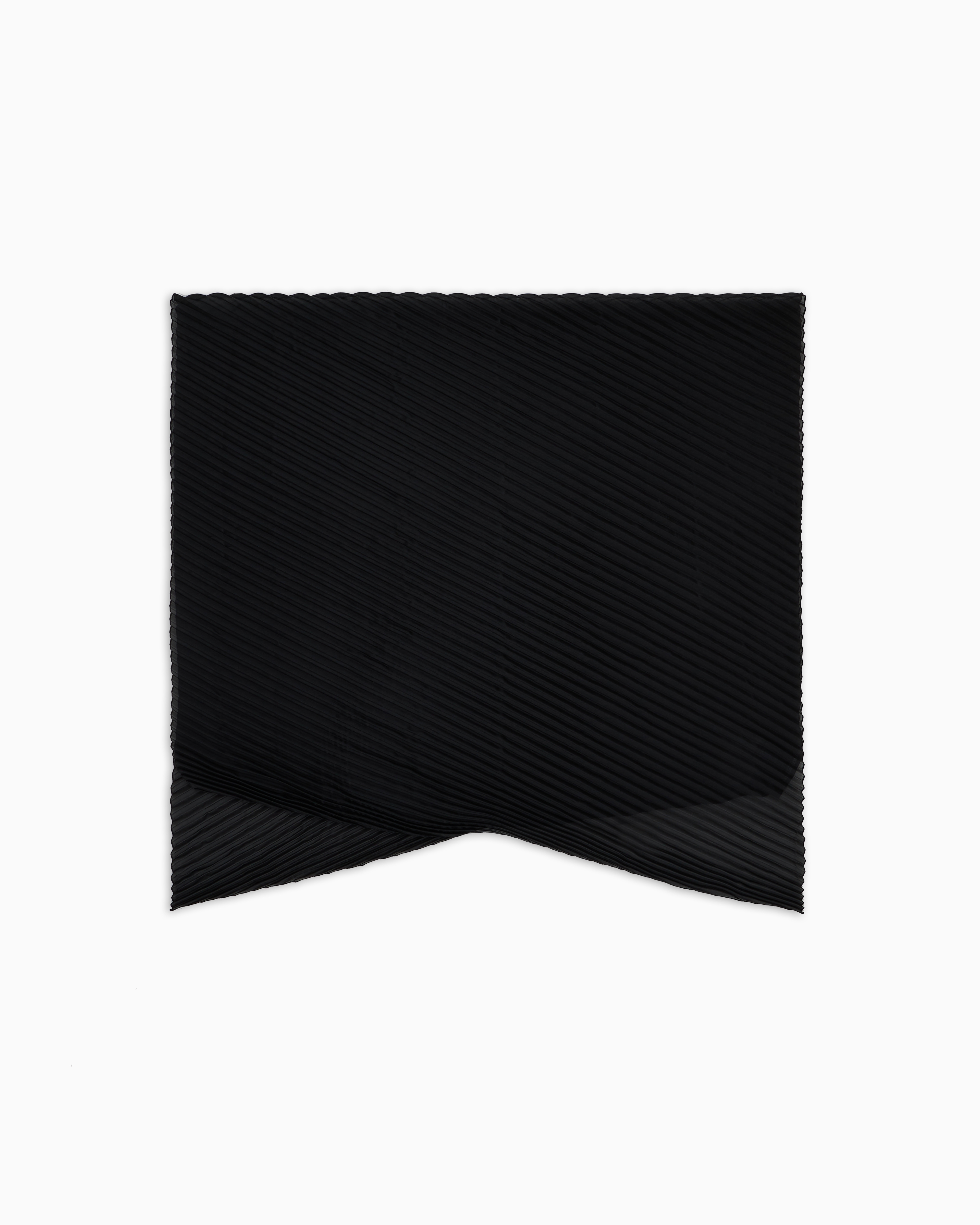 Emporio Armani Official Store Pleated Stole In Black