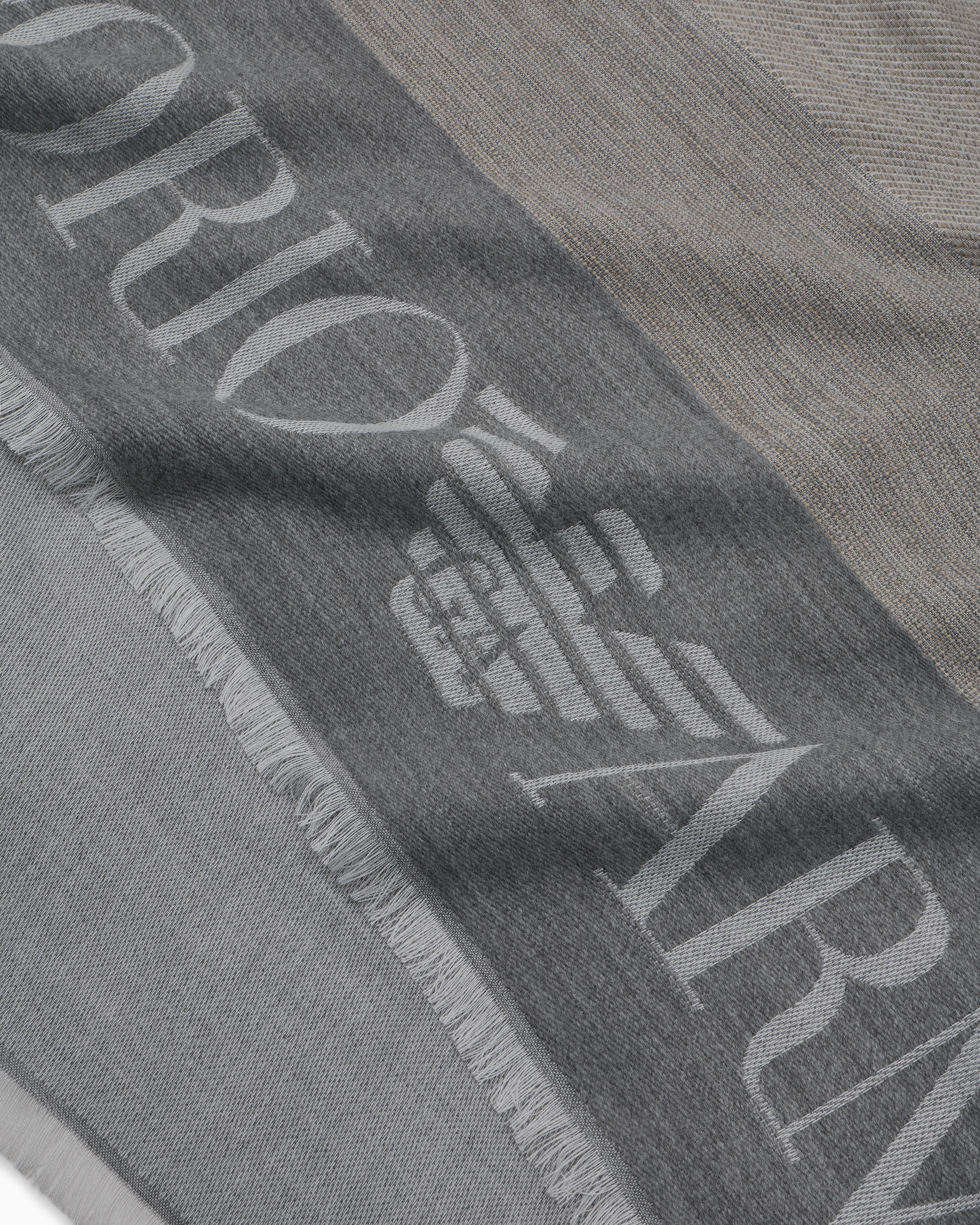 Emporio Armani Official Store Stole With Multicoloured Vertical Bands In Gray