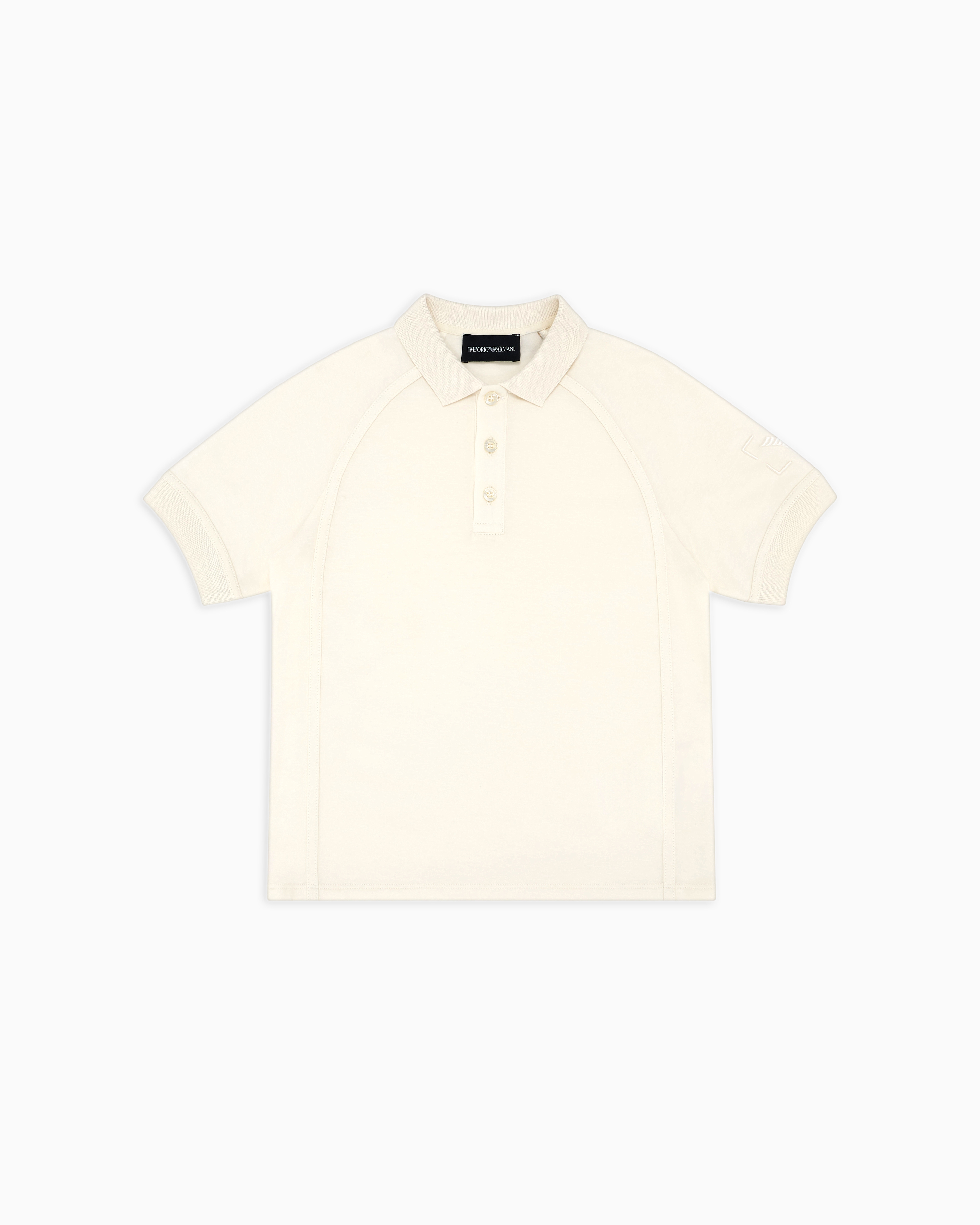 Emporio Armani White Jersey Polo Shirt With Embroidered Logo 6A
