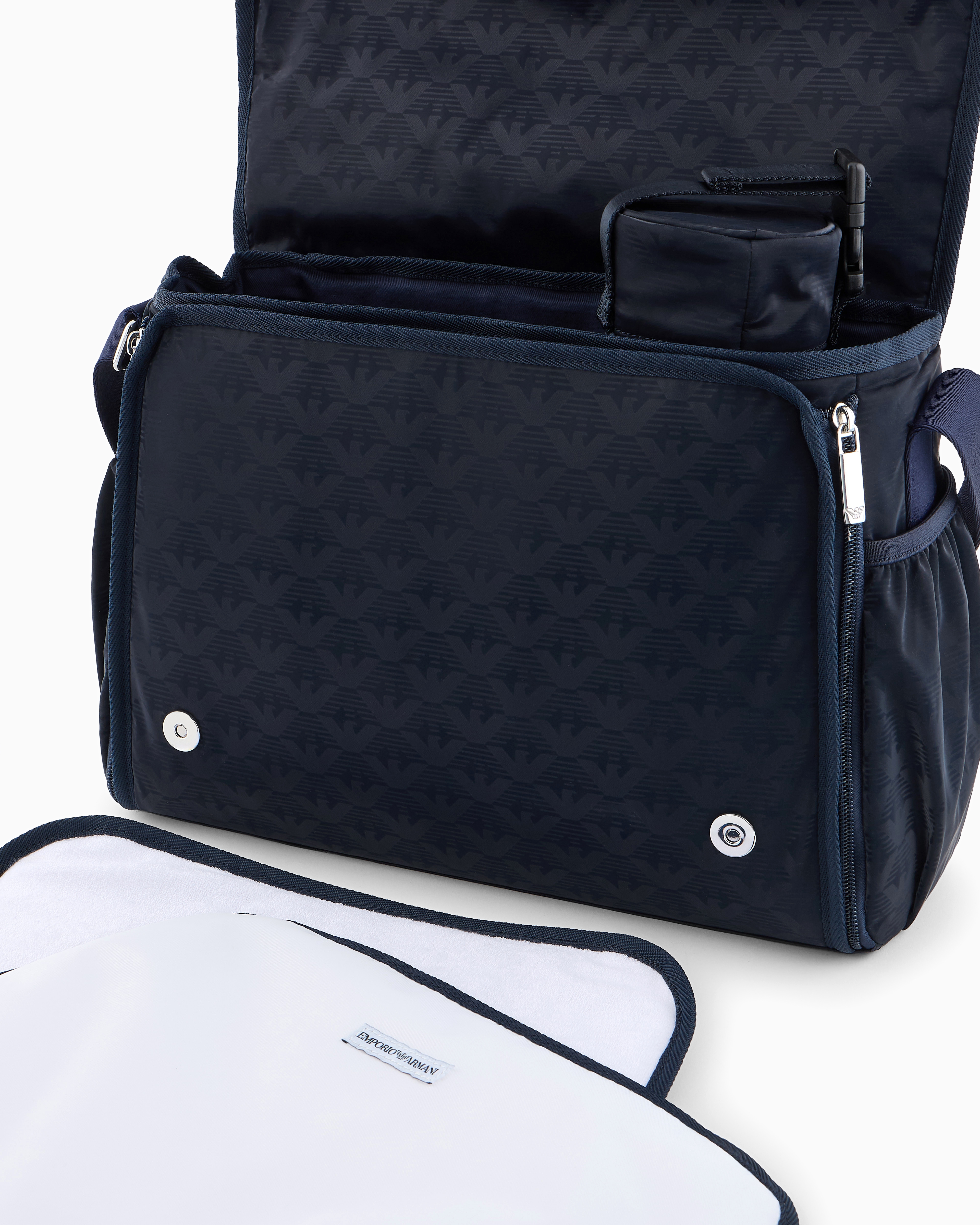 EMPORIO ARMANI MOMMY BAG SET WITH ALL-OVER EAGLE LOGO