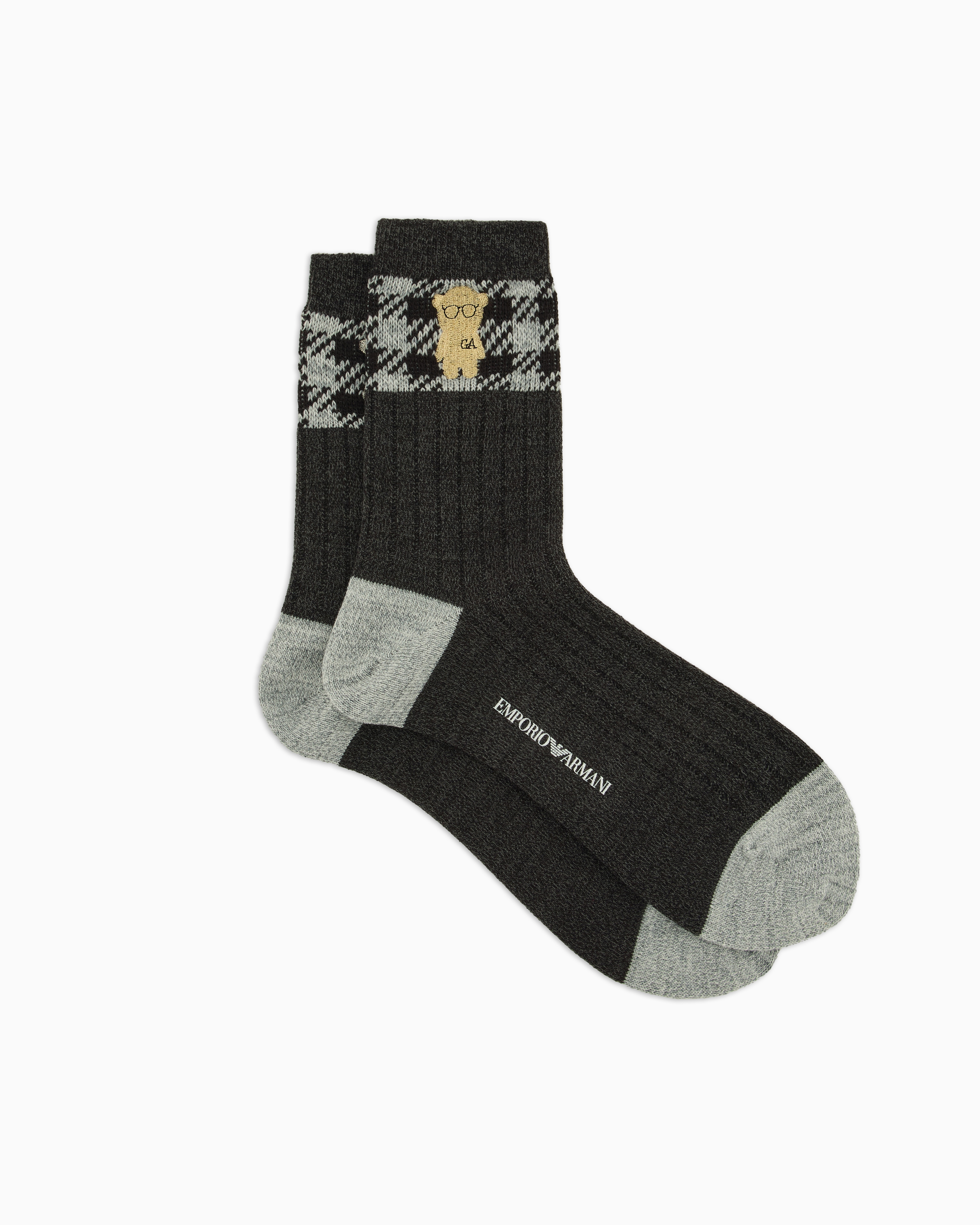ロークルー丈刺繍マンガベアソックス | Emporio Armani