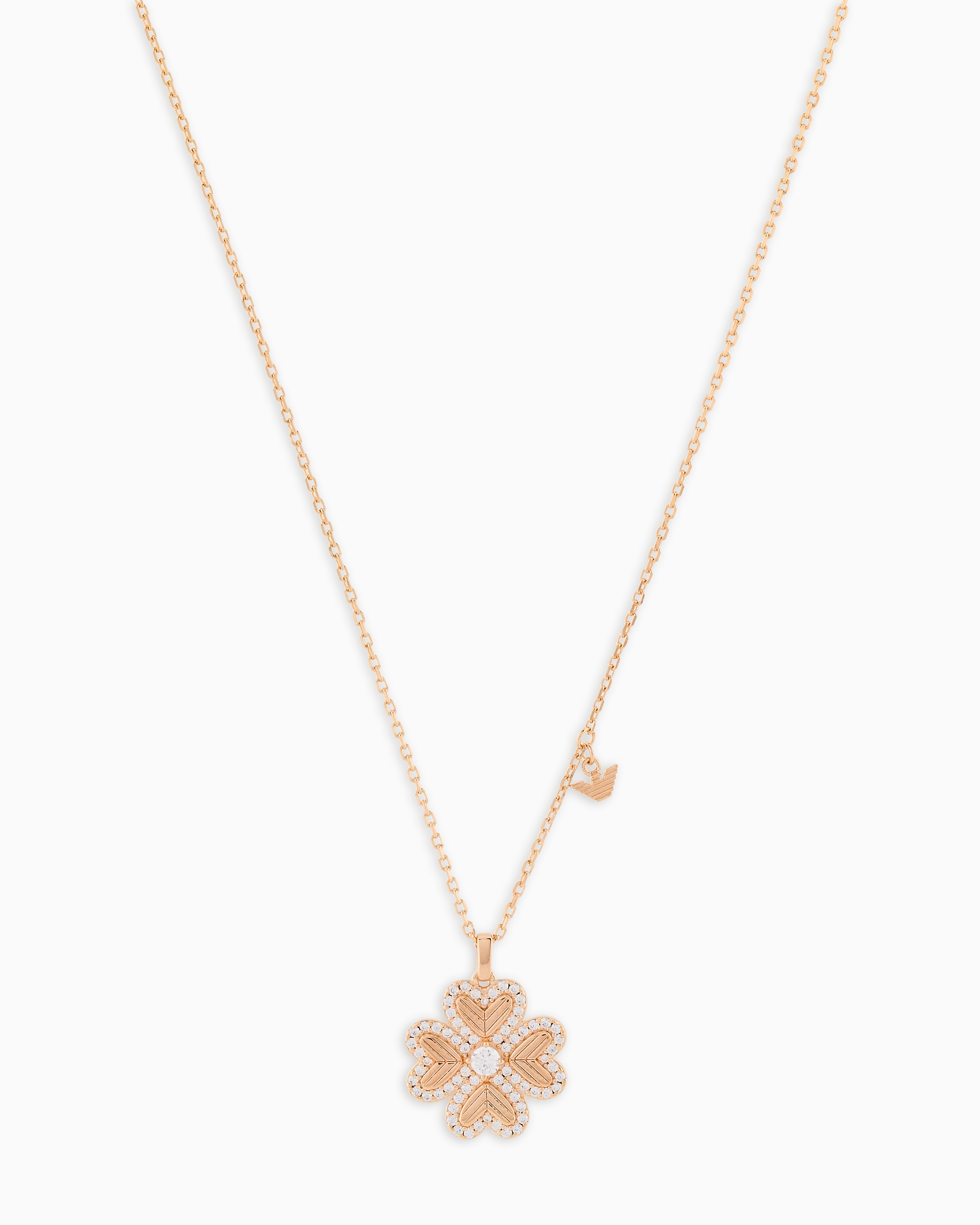 Shop Emporio Armani Collier Avec Pendentif En Argent Sterling Couleur Or Rose In Multicolore