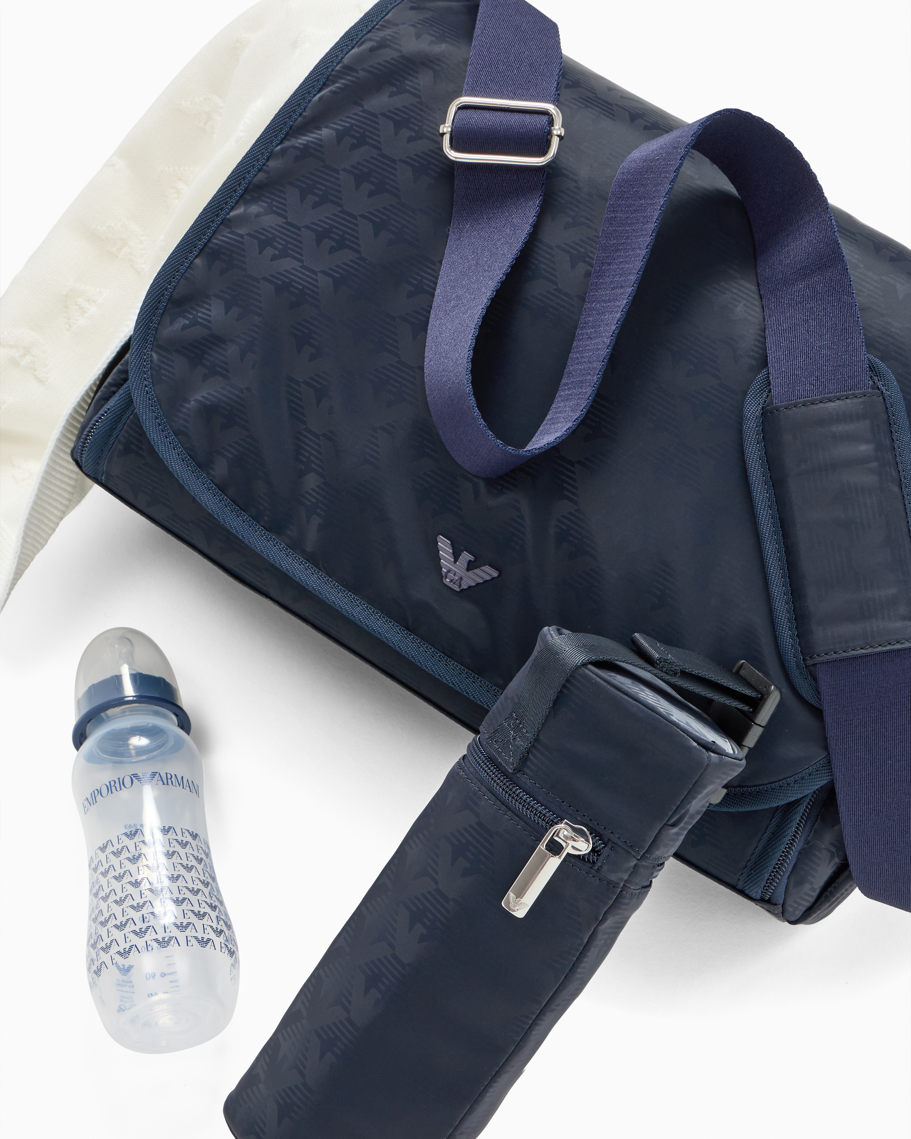 EMPORIO ARMANI MOMMY BAG SET WITH ALL-OVER EAGLE LOGO