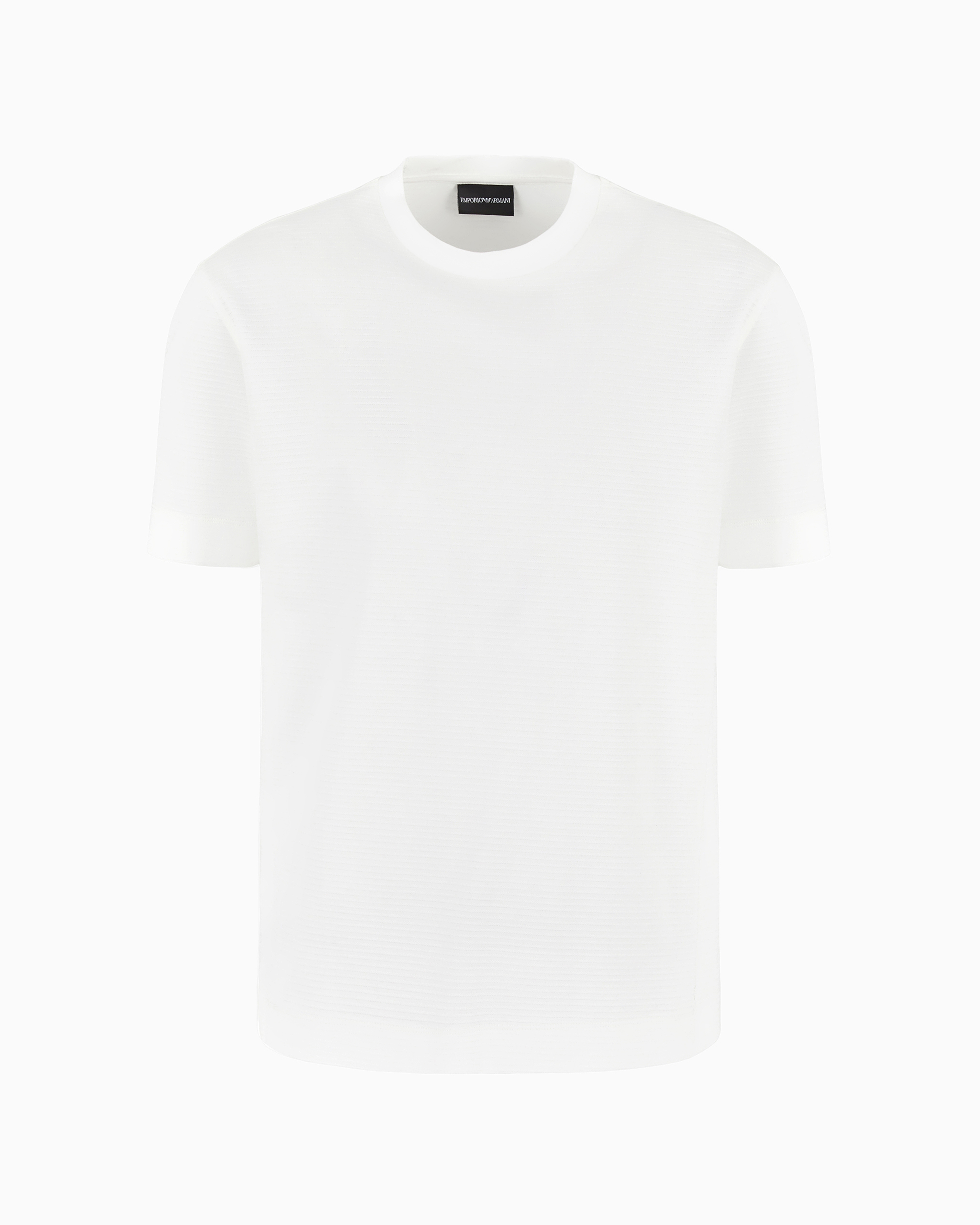 Emporio Armani Official Store 3d-effect Asv Embossed Jacquard Jersey T-shirt In Blanc