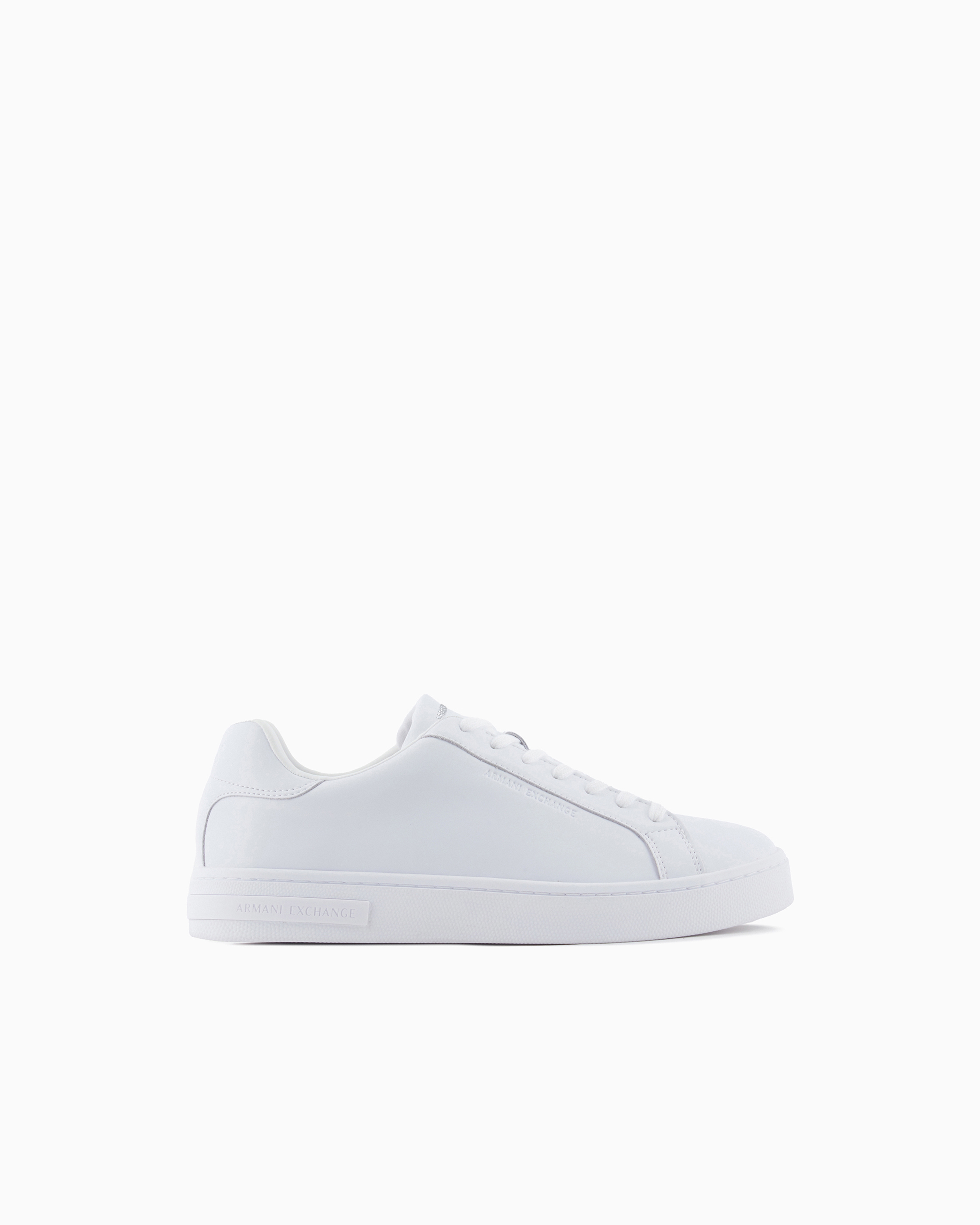 Armani Exchange White Leather Sneakers With Logo On The Sole Medium