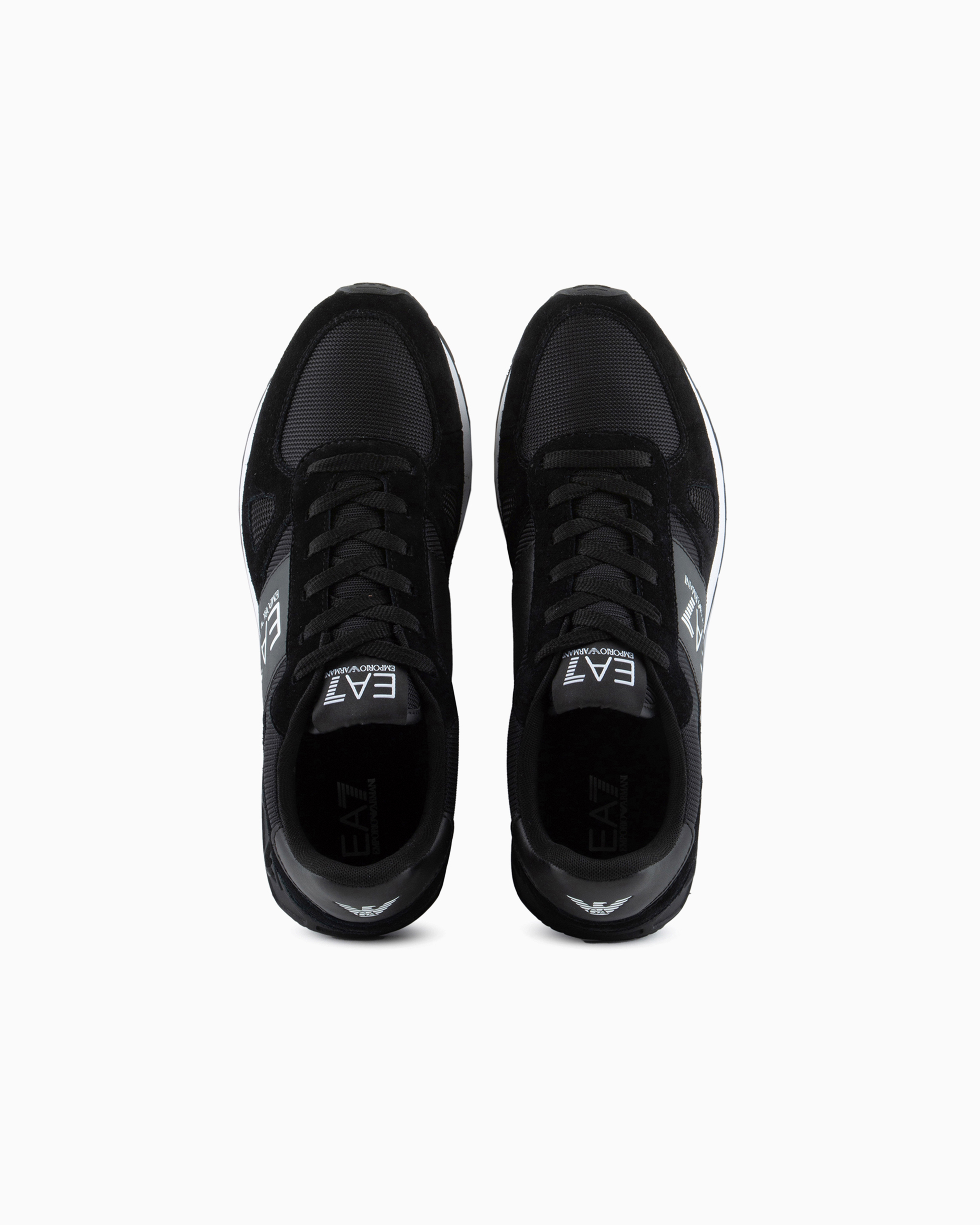 Shop Ea7 Black & White Legacy Sneakers