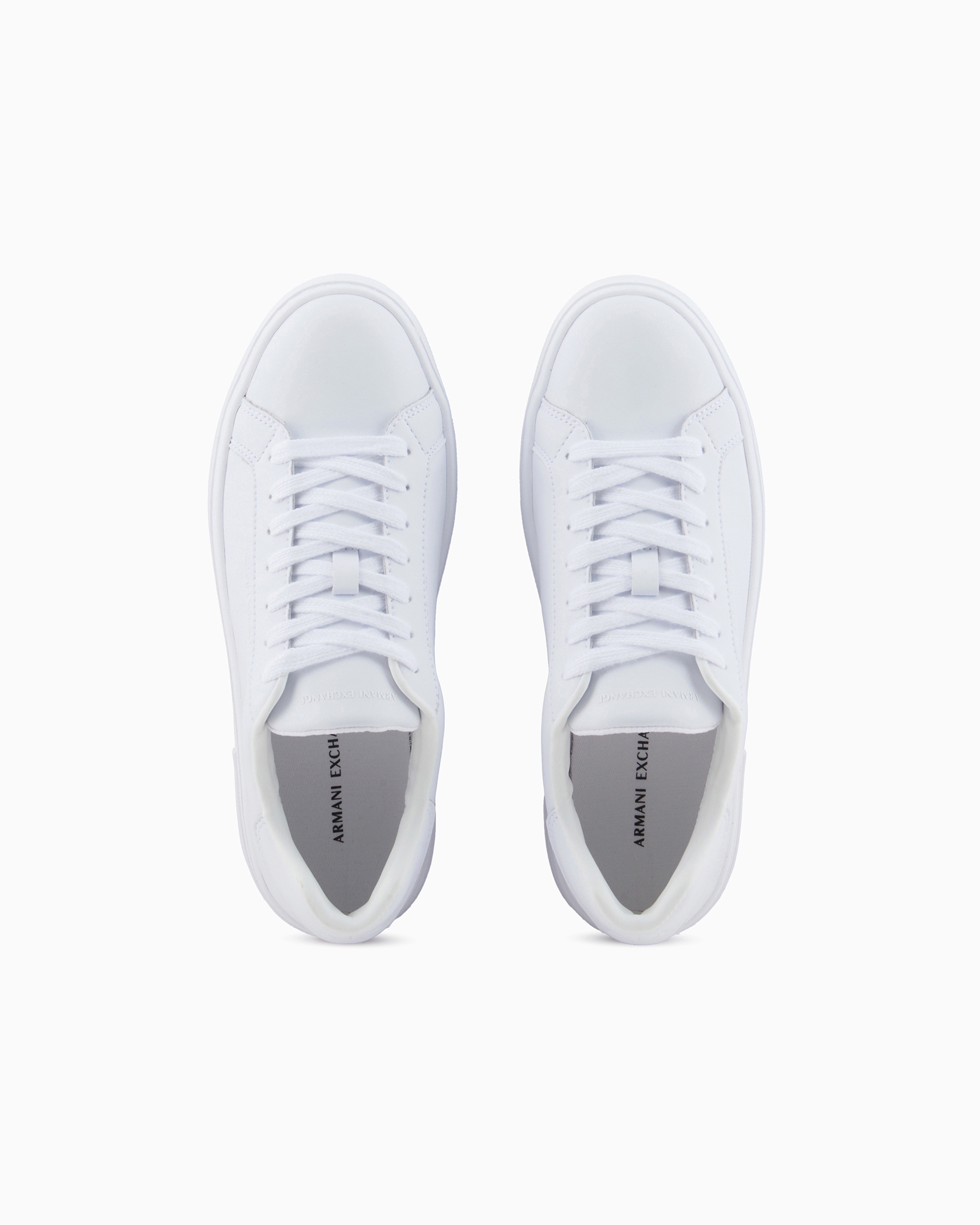 Shop Armani Exchange Sneakers With Laces And Logo In White